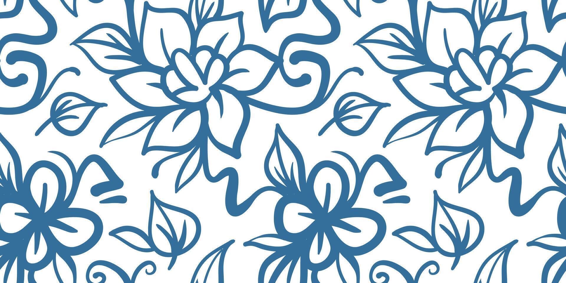 Hand drawn simple abstract flowers print. Trendy collage pattern. Fashionable template for fabric design. vector