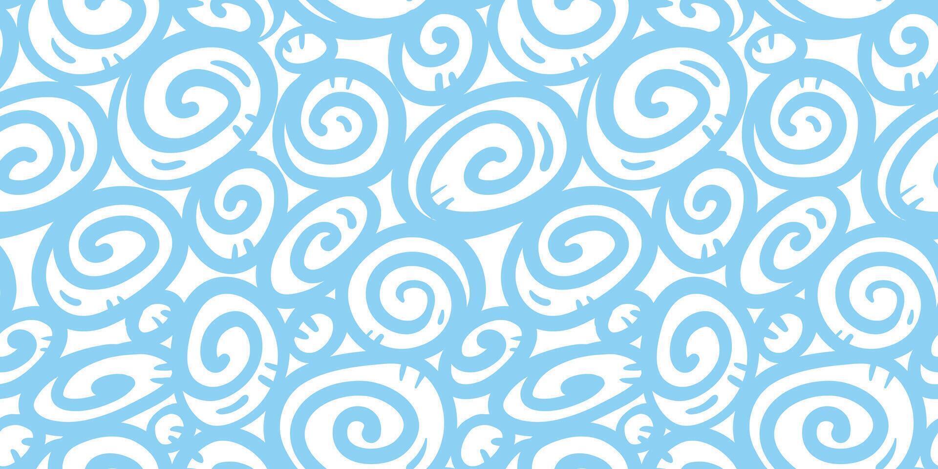 Spiral circle isolated on white background. Monochrome geometric seamless pattern. Simple flat graphic hand drawn illustration. vector