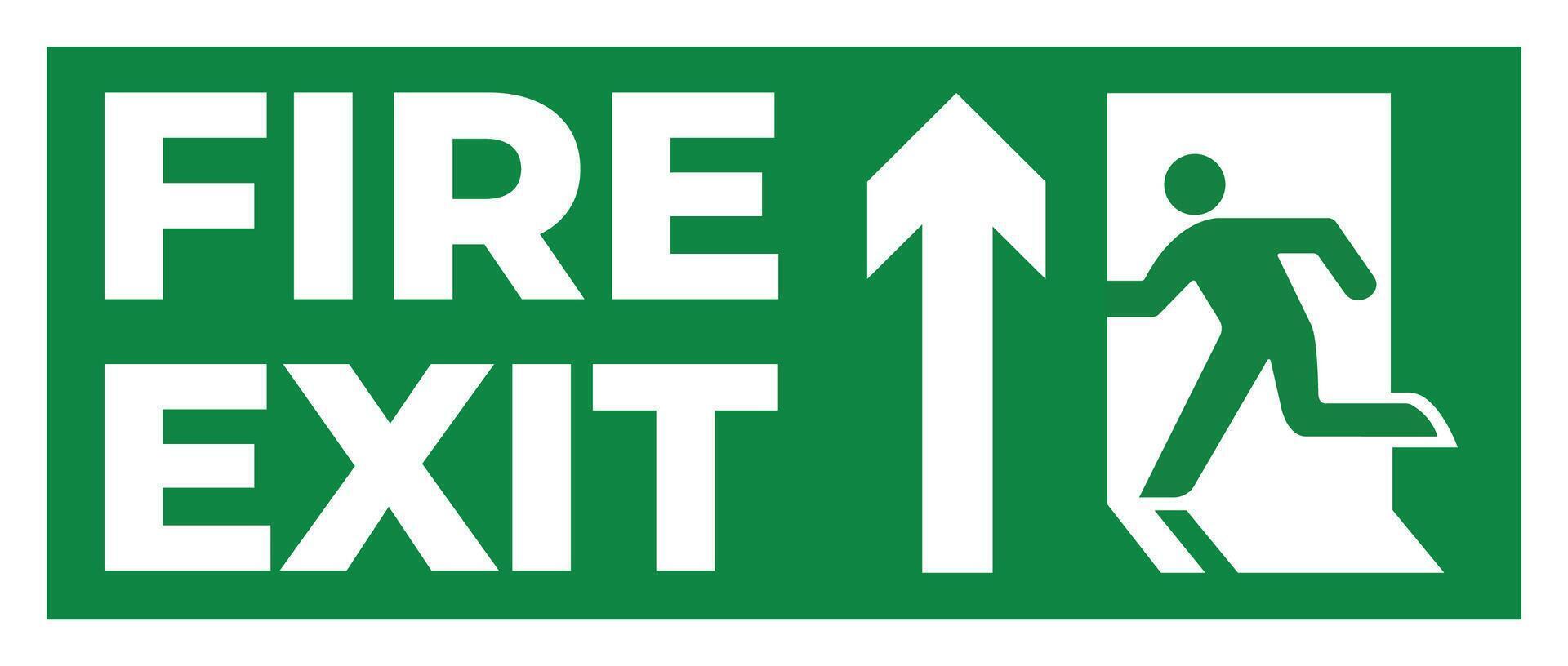 Fire Exit Symbol Top Side Arrow Safety Sign vector