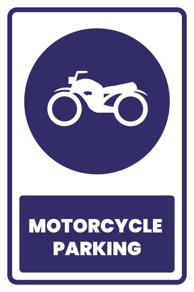 Motorcycle parking sign on a white background vector