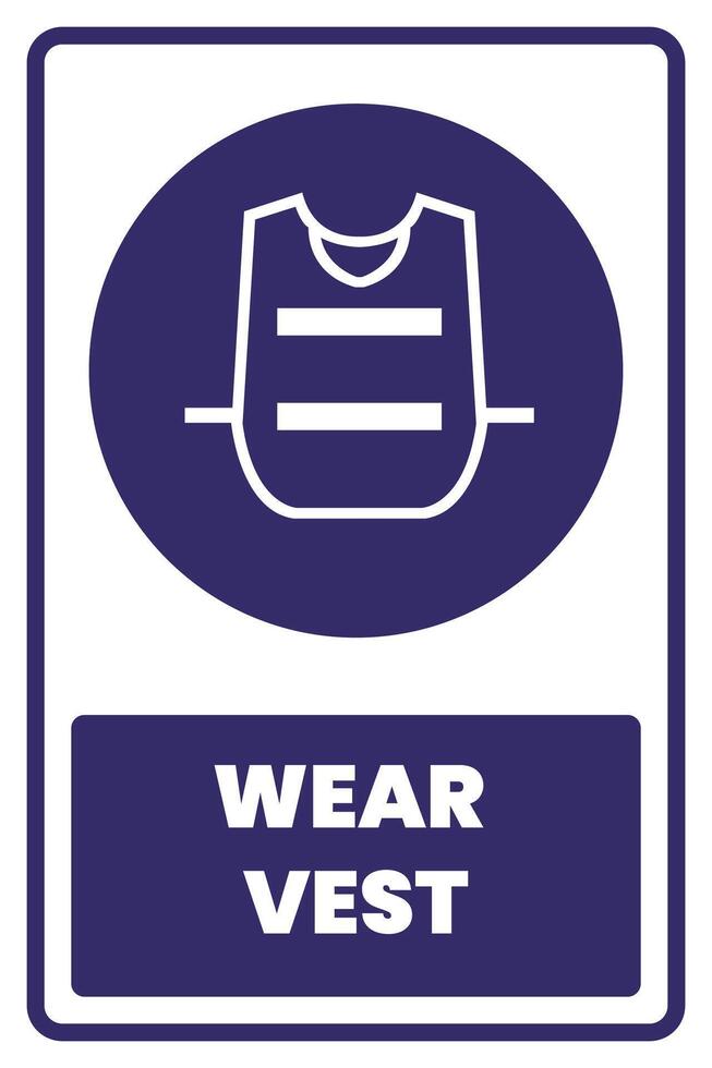 Wear vest sign on white background vector