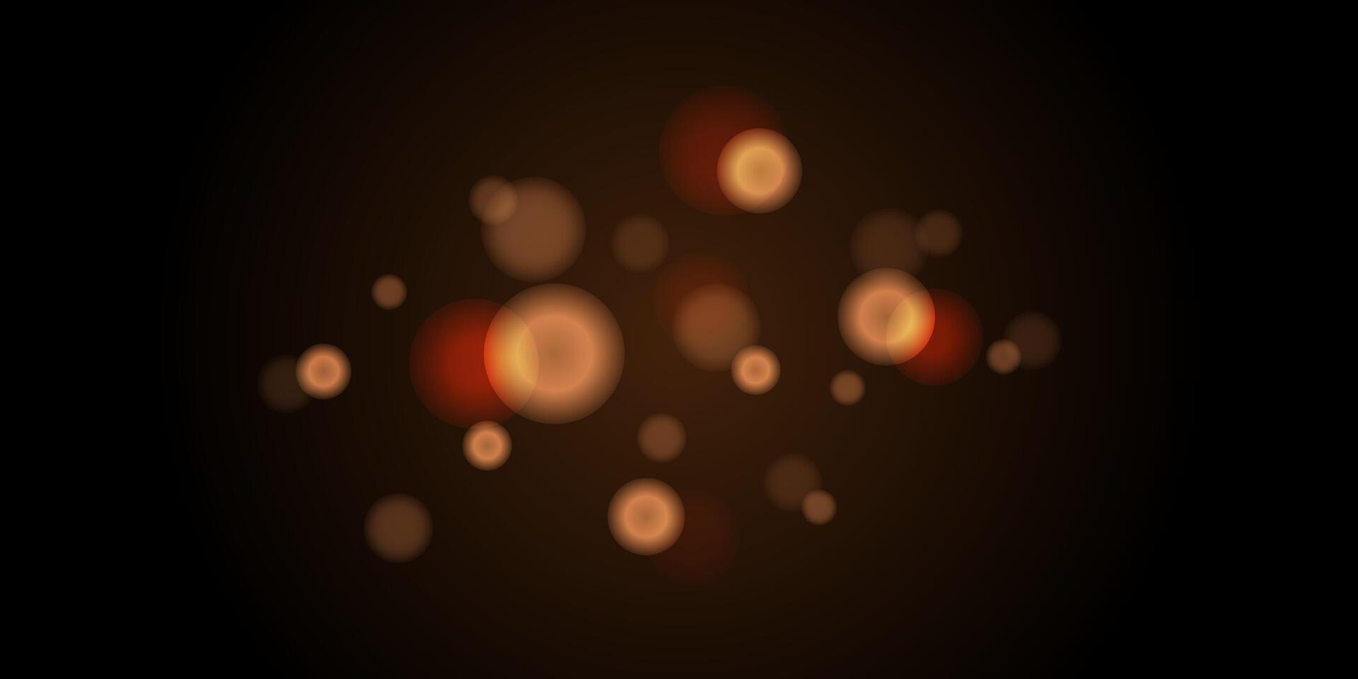 Abstract magical bokeh lights effect background, black, gold glitter for Christmas, for your banner, poster vector