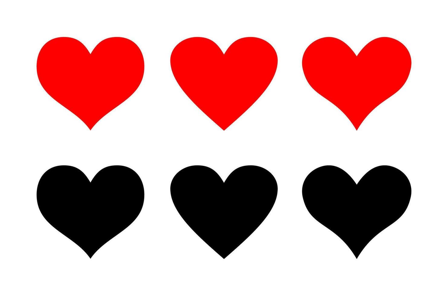 Set Of Heart Love Shape On White Background vector