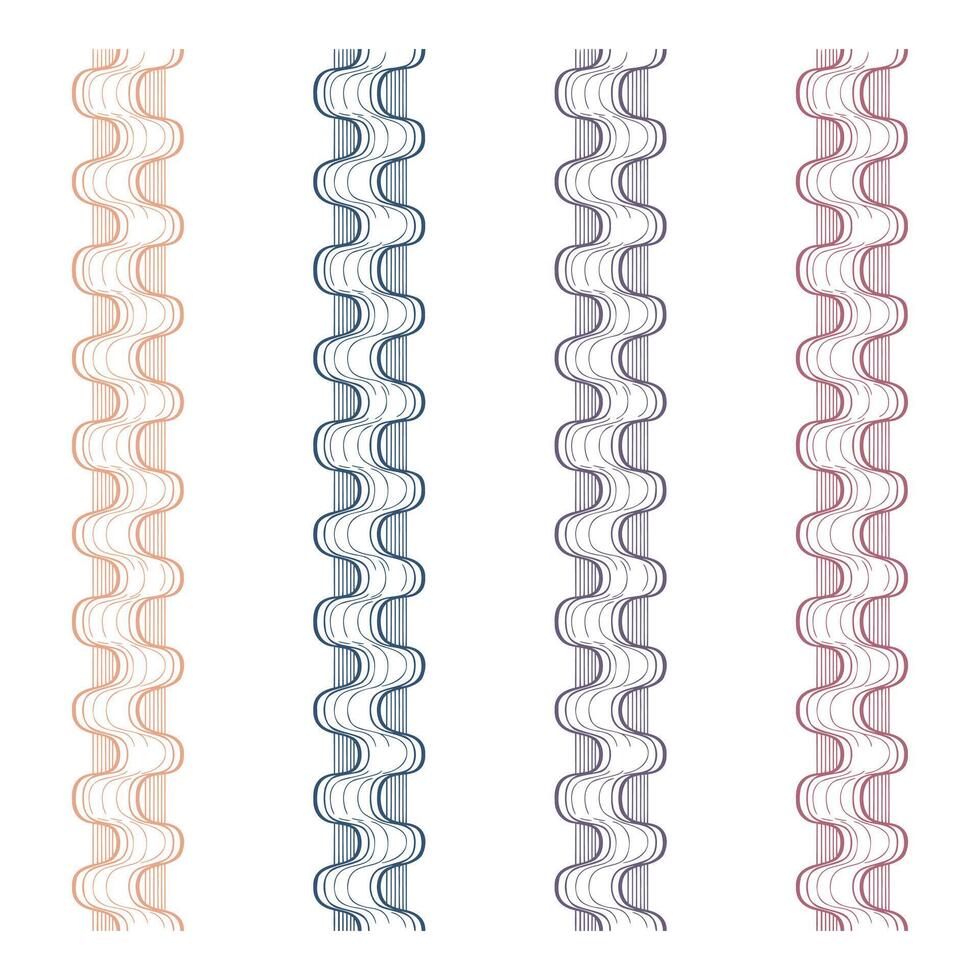 Ribbon lace braid zigzag tassel, sewing craft embroidery supplies. Set of objects isolated on white background, Hand drawn ink illustration. Design atelier, tailor, hobby shop, fashion boutique vector