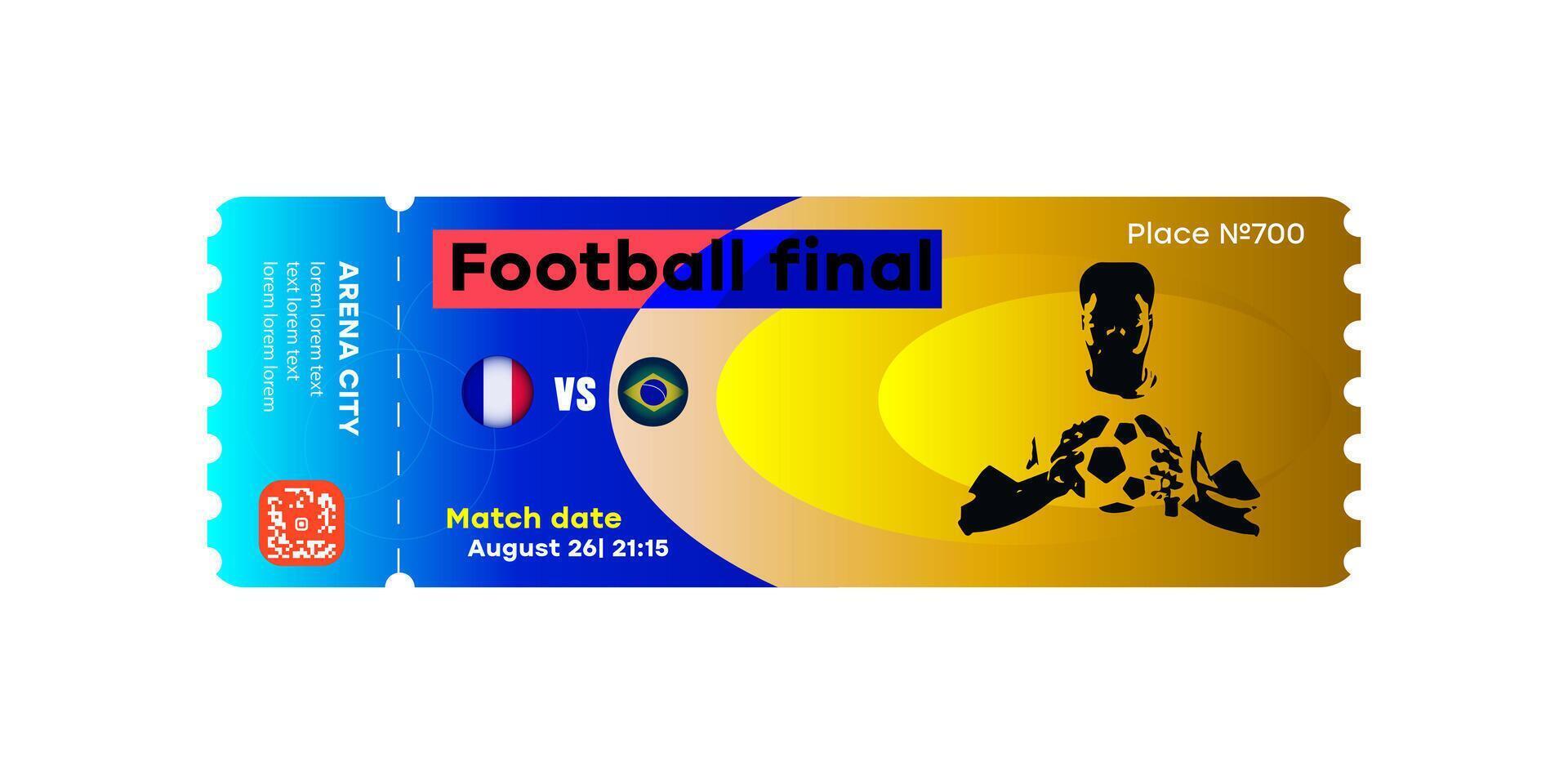 Football final event ticket desing vector