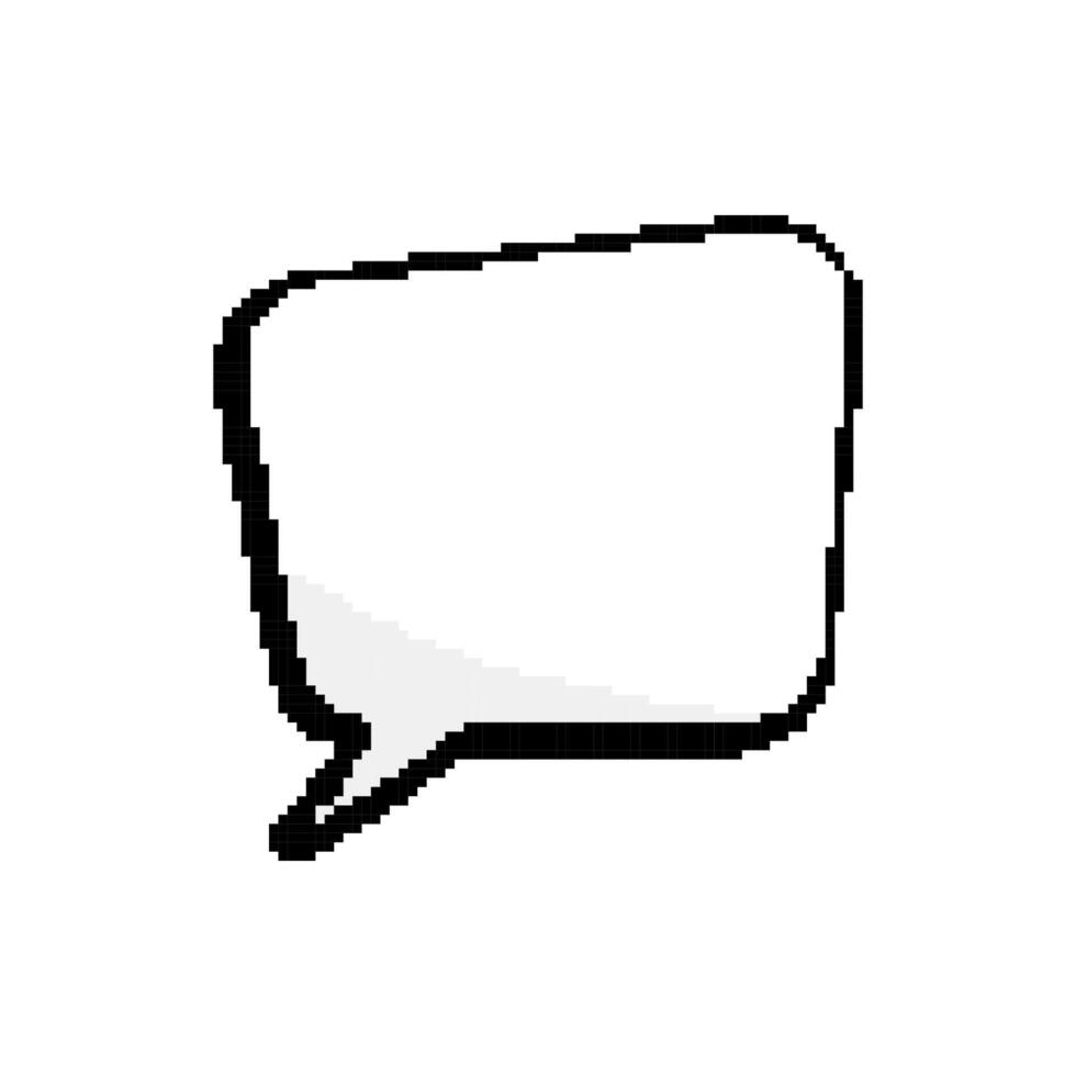 Pixel Chat Speech Bubble for Text. Dialogue Box Pixel Icon. Empty Pixelated Blank Dialogue. 8 Bit Retro Style. Communication Box. Dialogue Cloud. Isolated Illustration vector