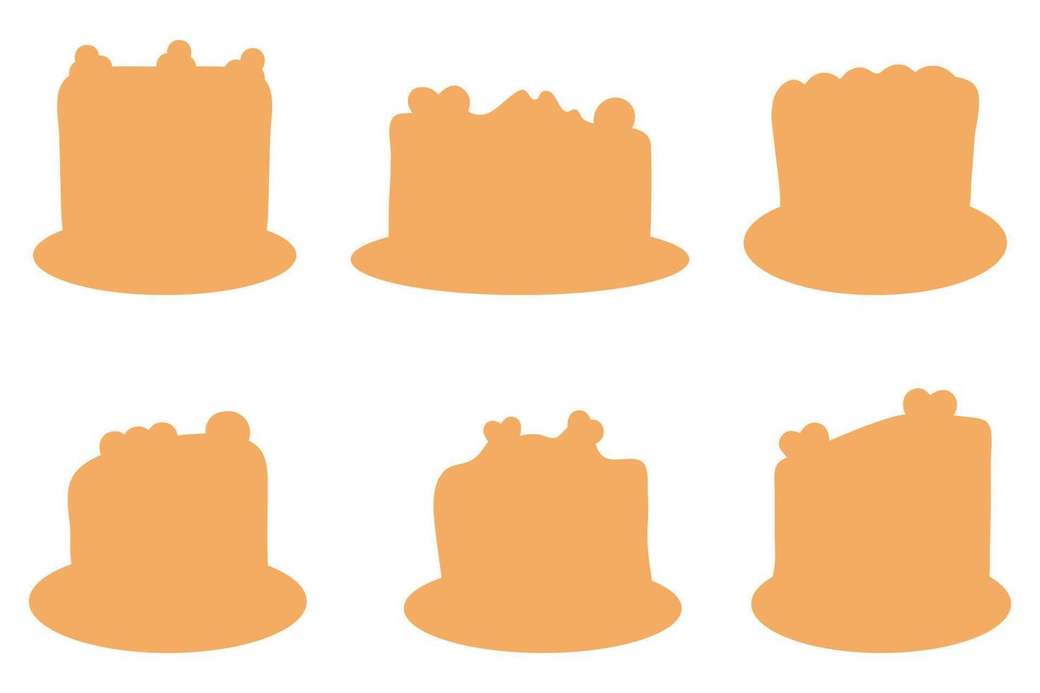 Simple Orange Cake Illustration Set vector