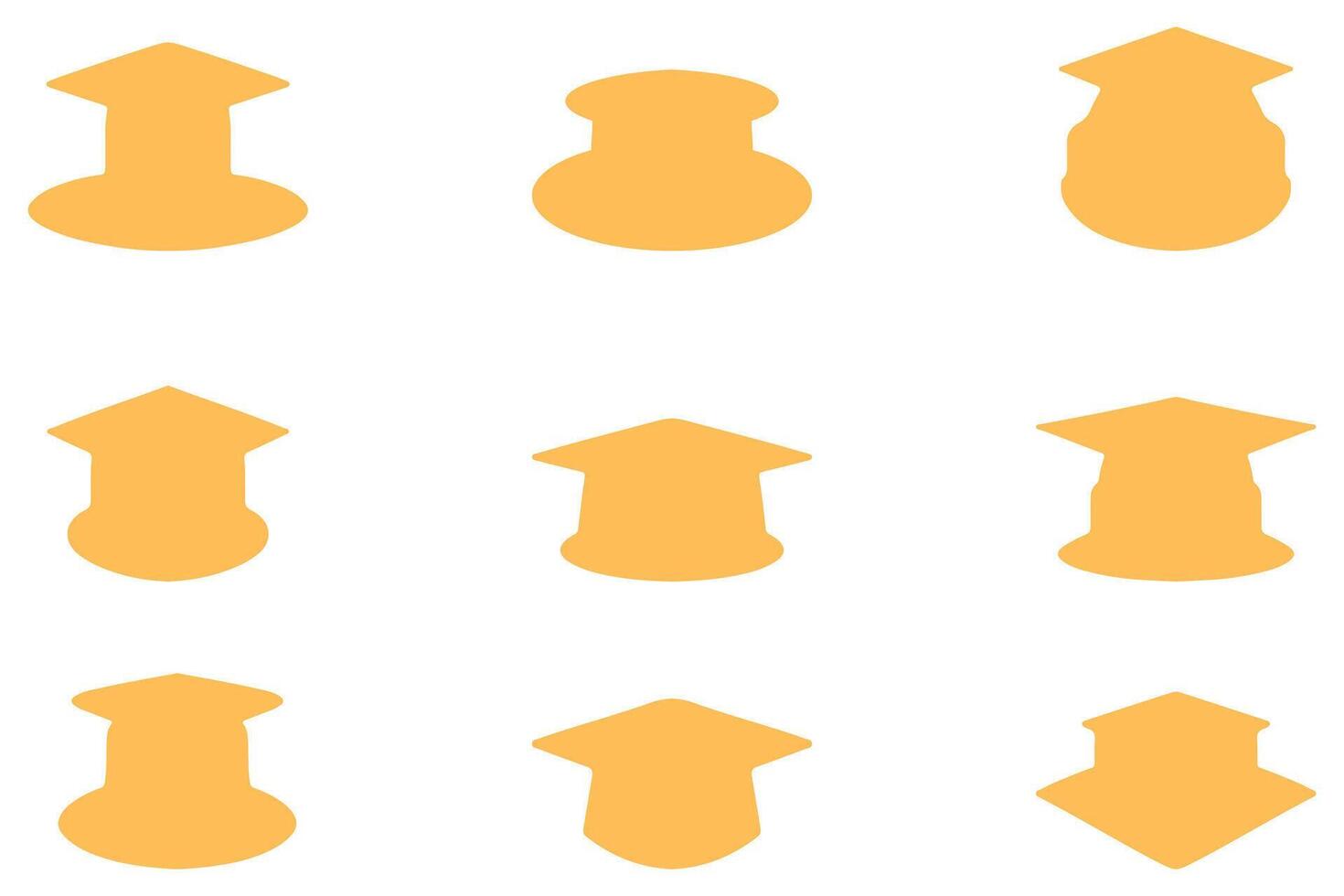 Graduation Caps Illustration Set vector