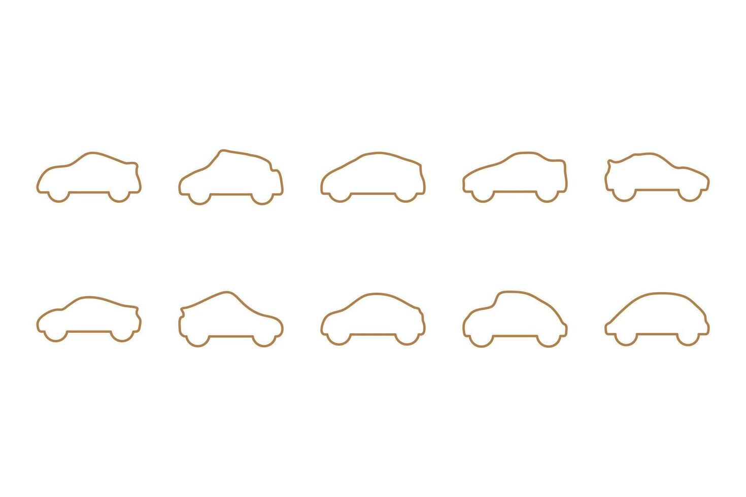 Outline car icon set. Flat style transportation vector
