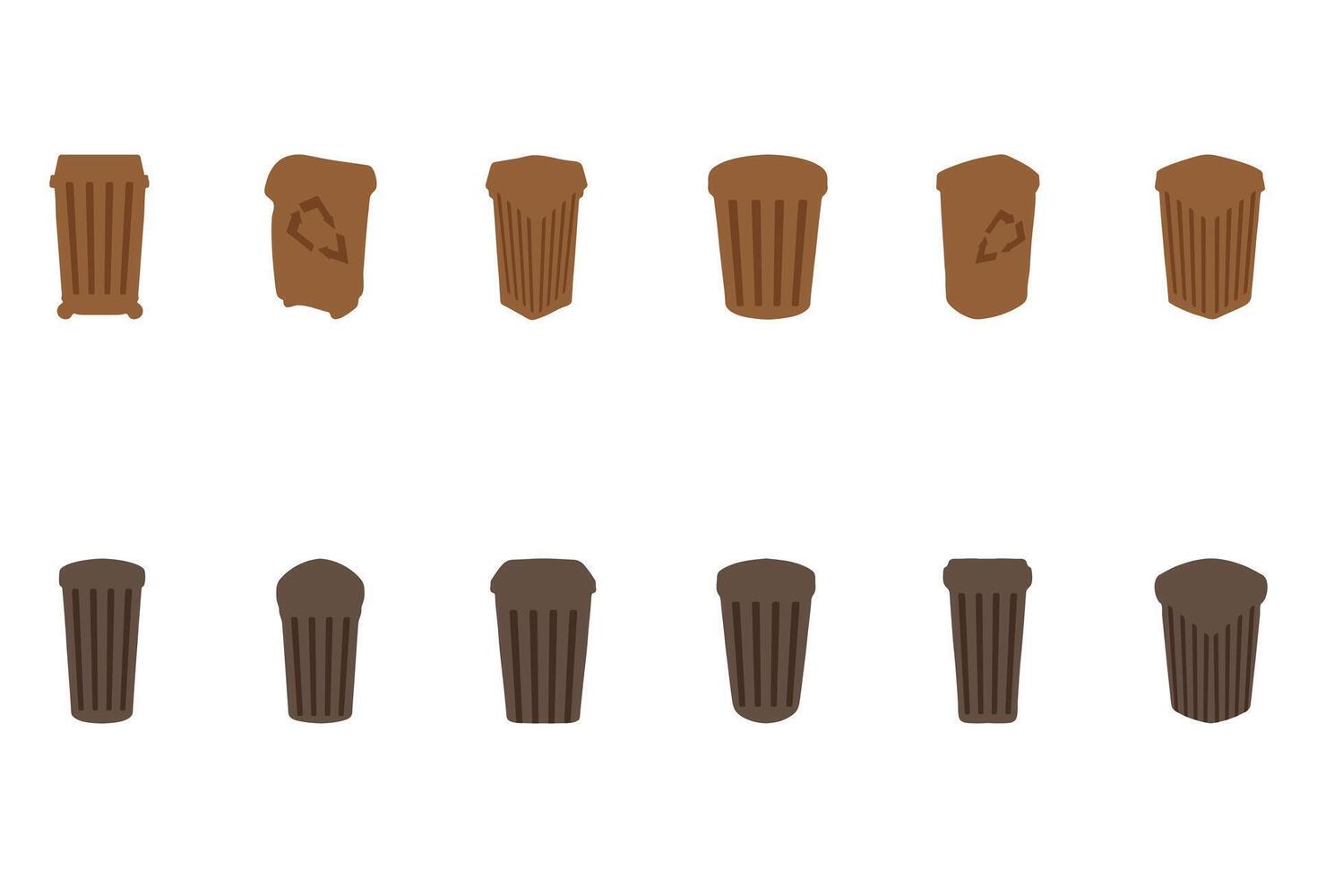 Simple trash can illustration design set vector