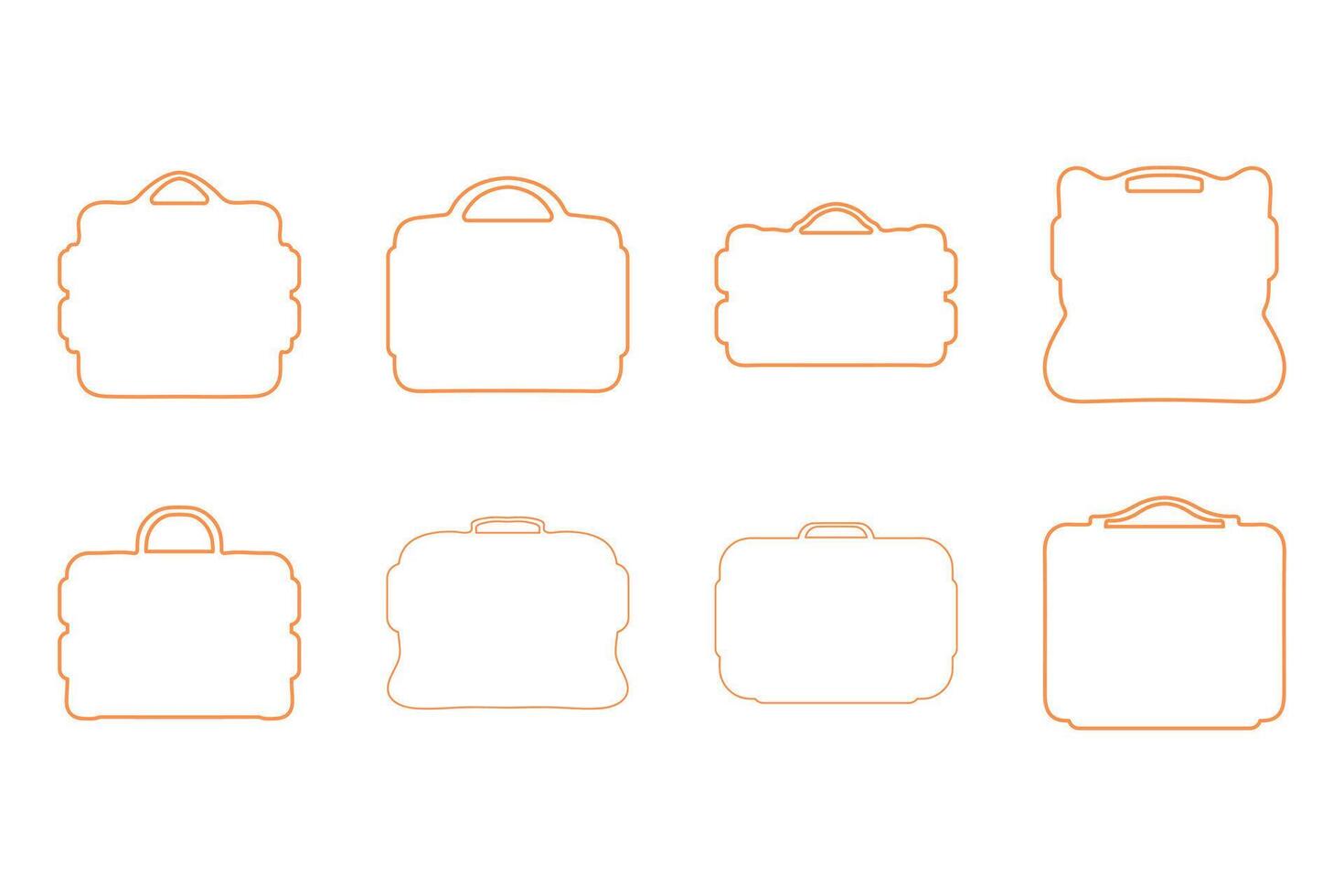 Simple travel suitcase outline illustration. Fashion design vector