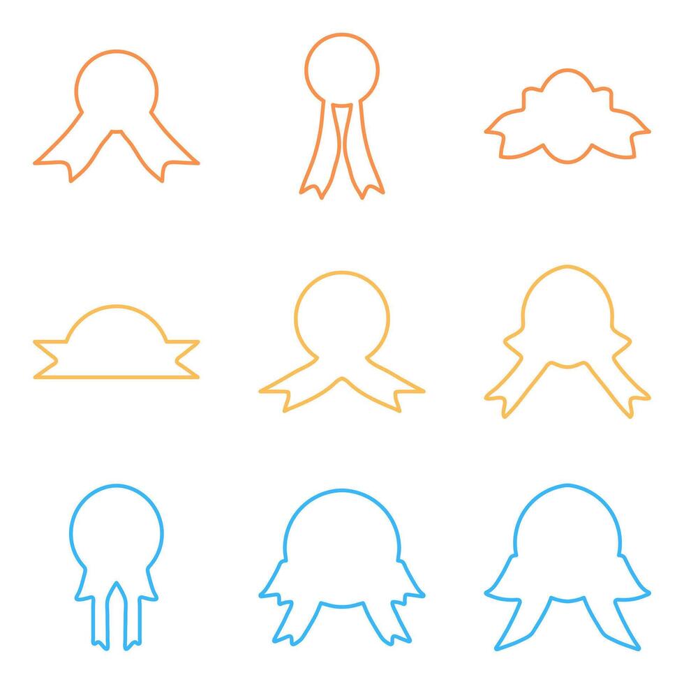 Simple award ribbon outline icon design vector