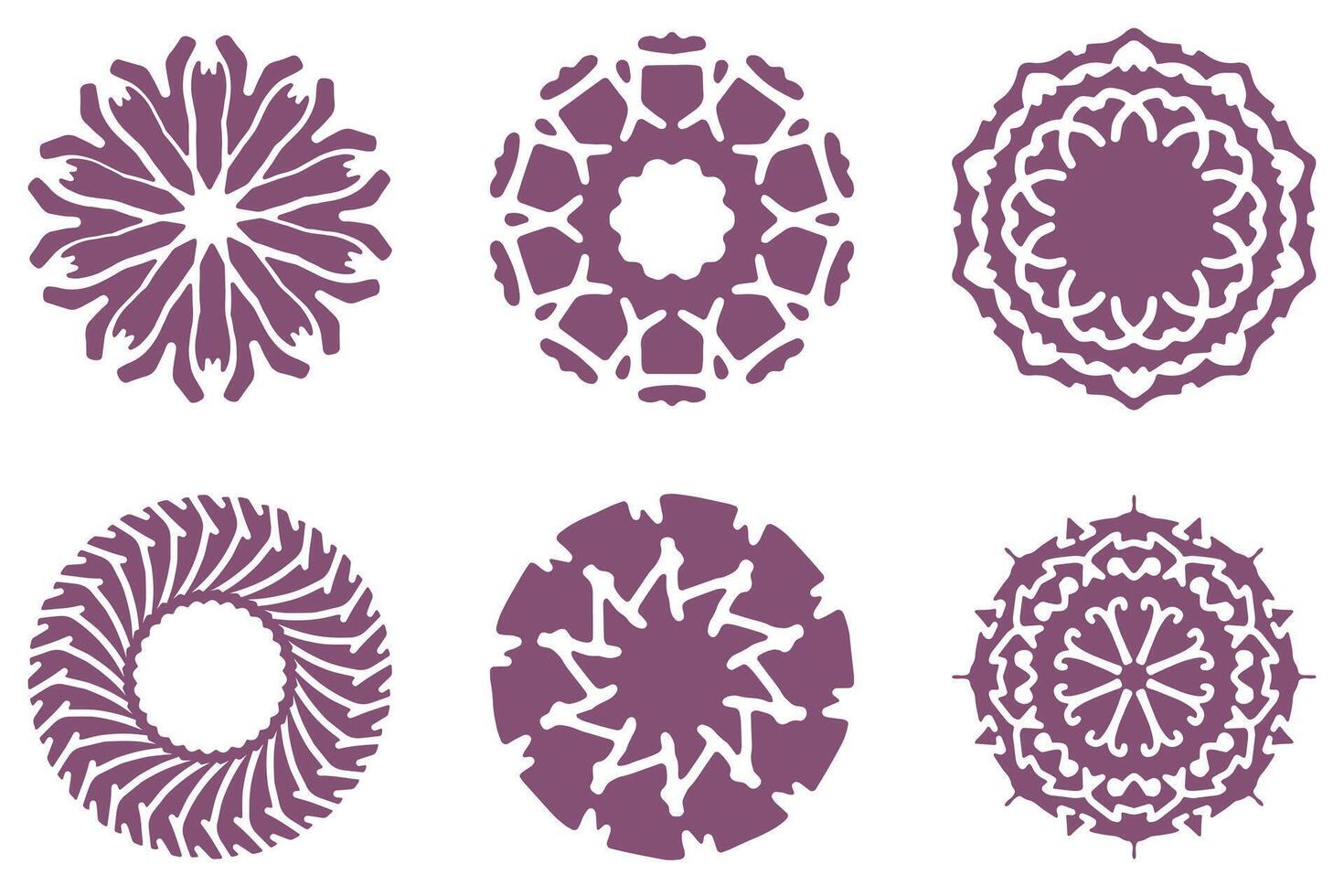 Collection of Purple Mandala Ornament vector