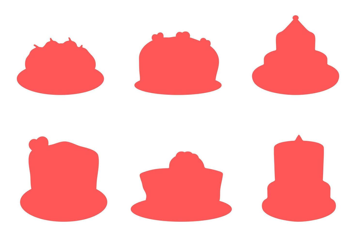 Colorful Cake Silhouettes Graphic vector