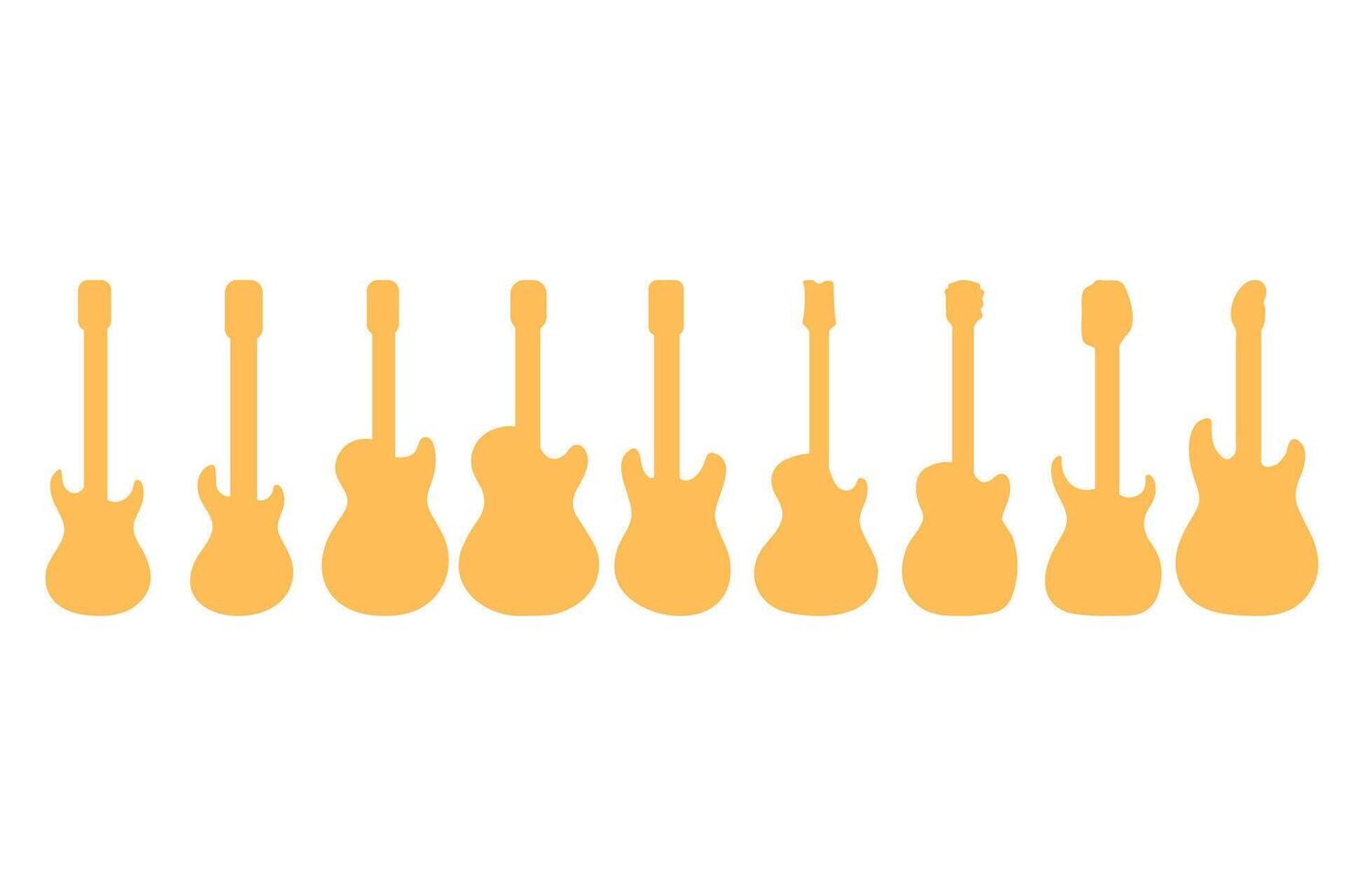 Simple guitar illustration design set vector