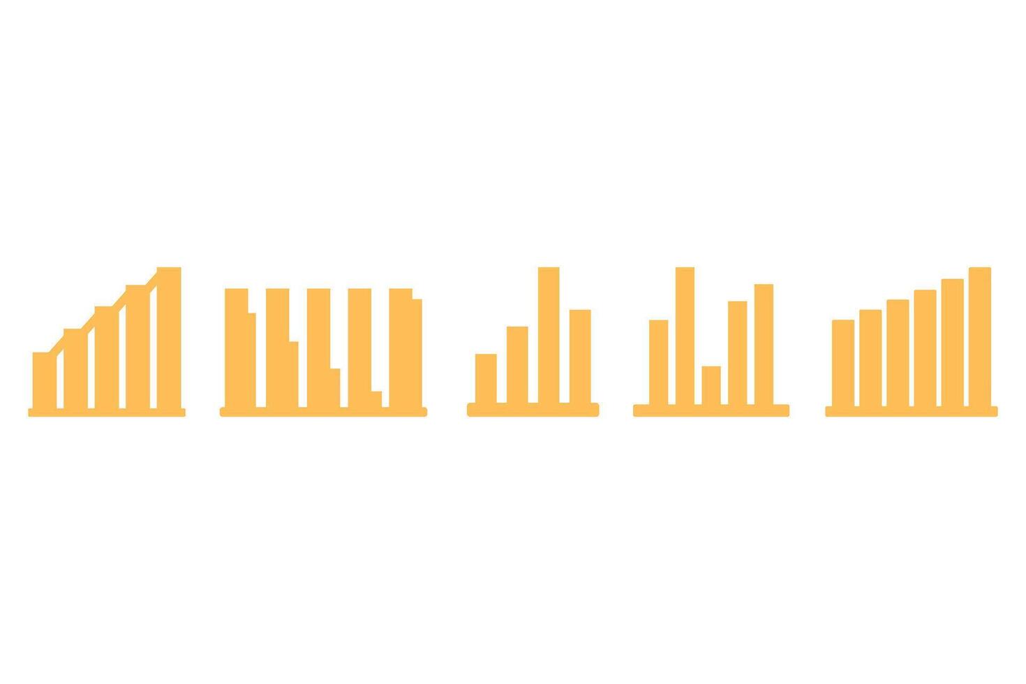 Stylized Bar Graph Icon Set vector