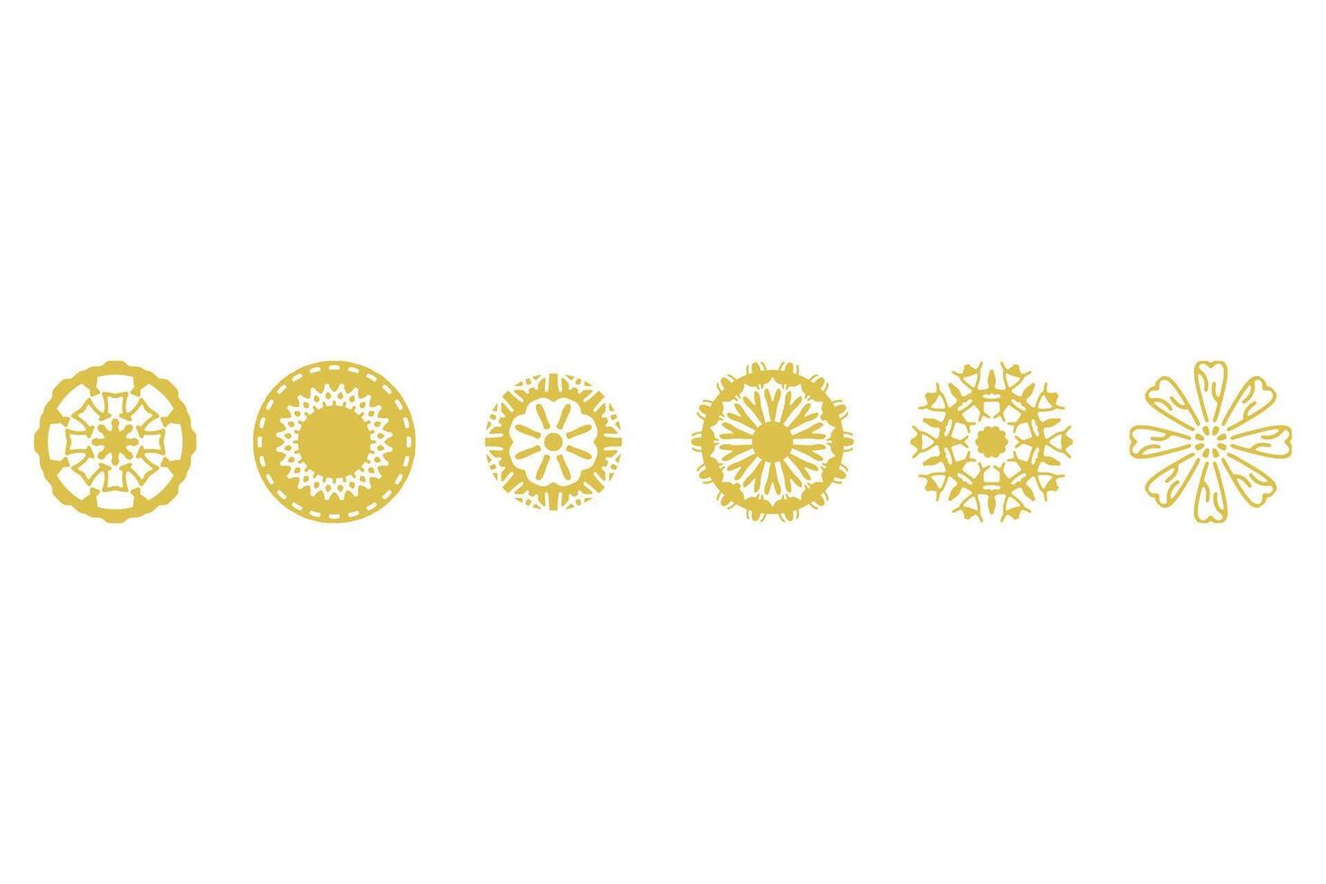 Decorative Mandala Pattern Illustrations Set vector