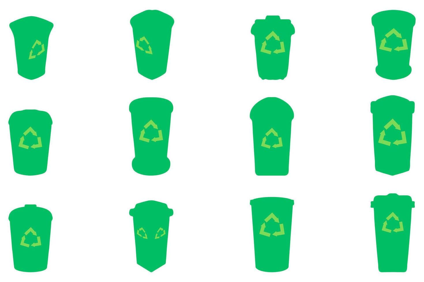 Simple trash can illustration design set vector