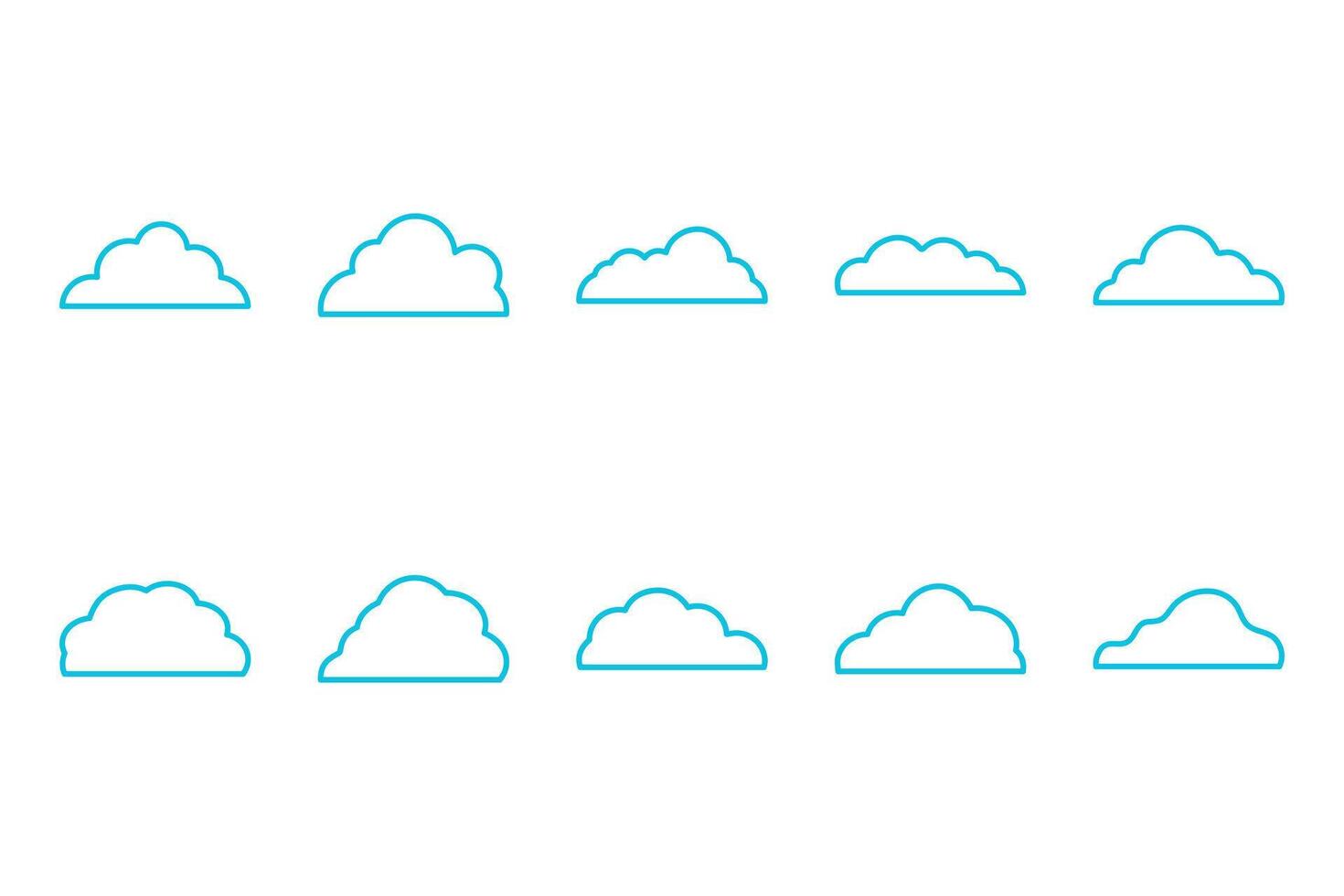 Outline cloud set icon. Sky vector