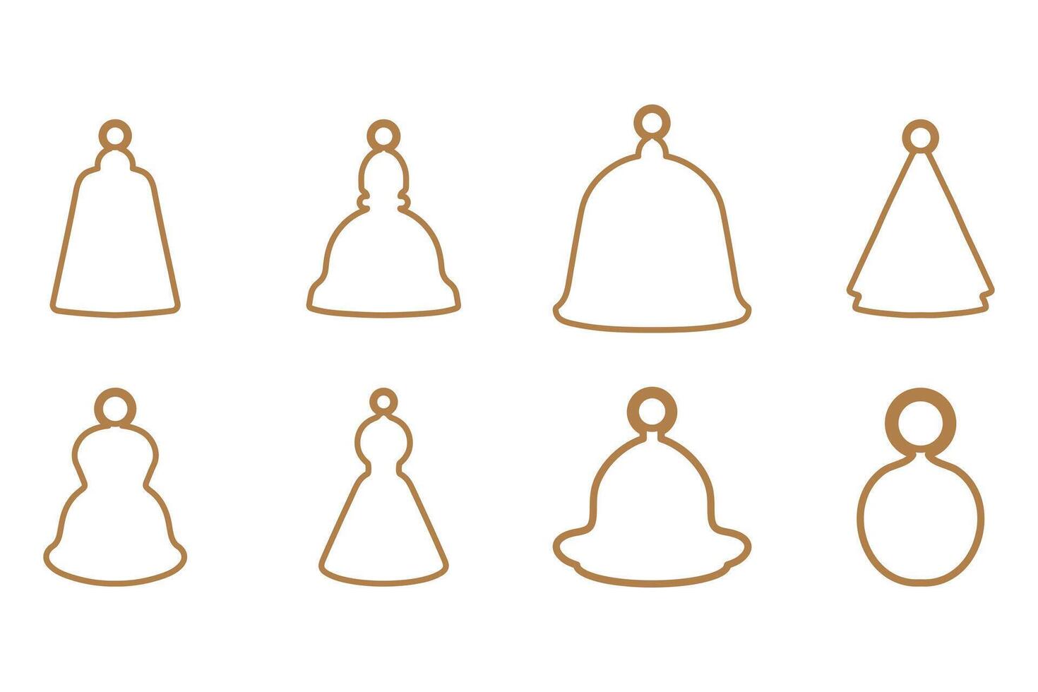 Simple bell outline illustration design set vector