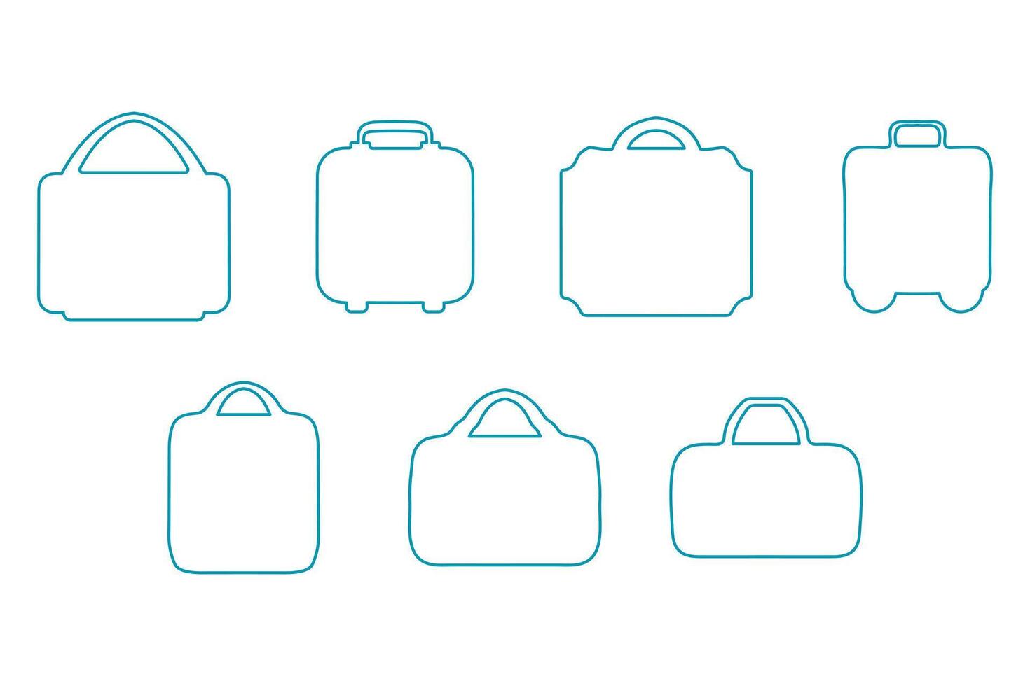 Simple travel suitcase outline illustration. Fashion design vector