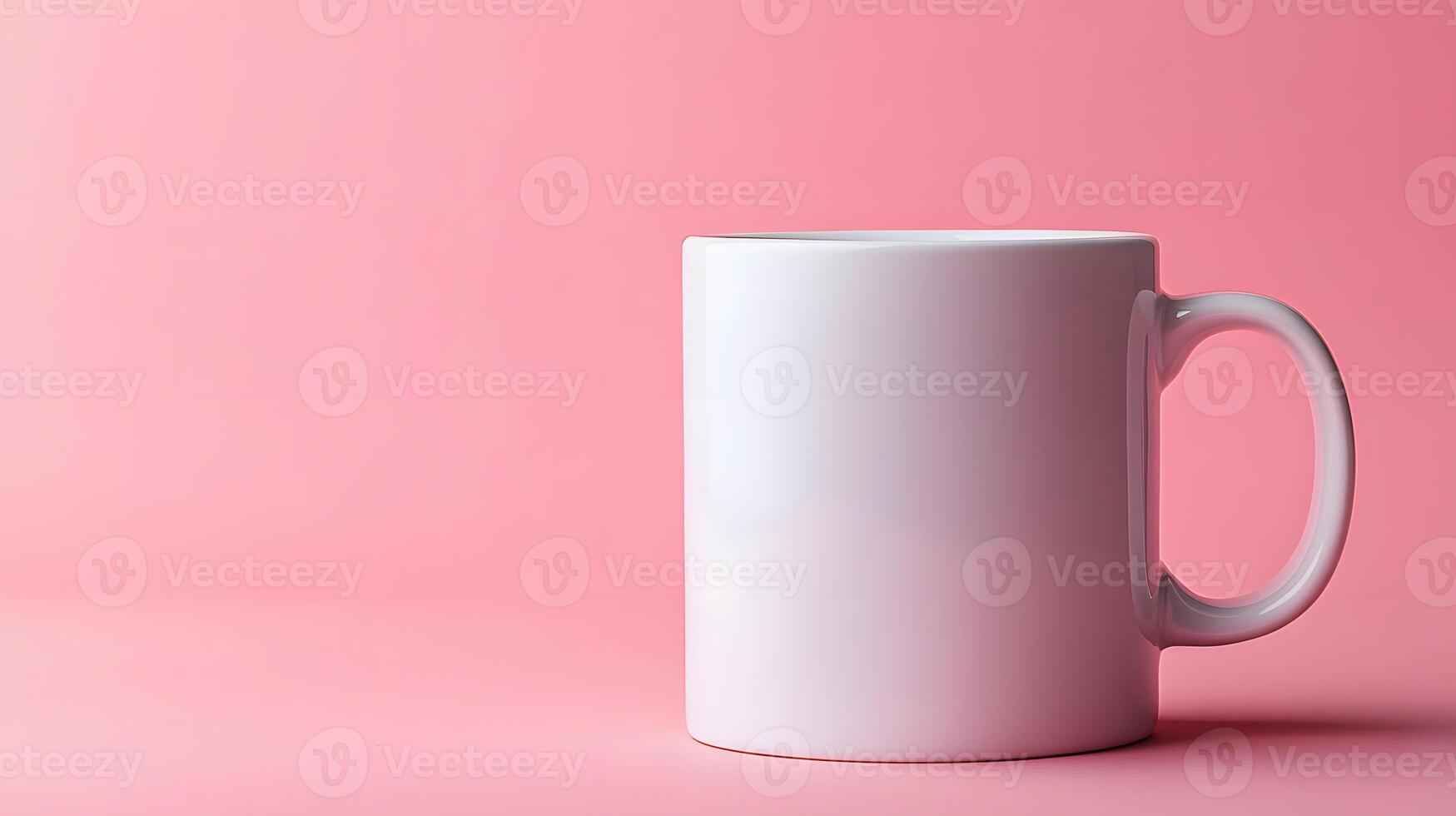 Blank White Mug on Colorful Pastel Background for Fun Branding Mockup photo