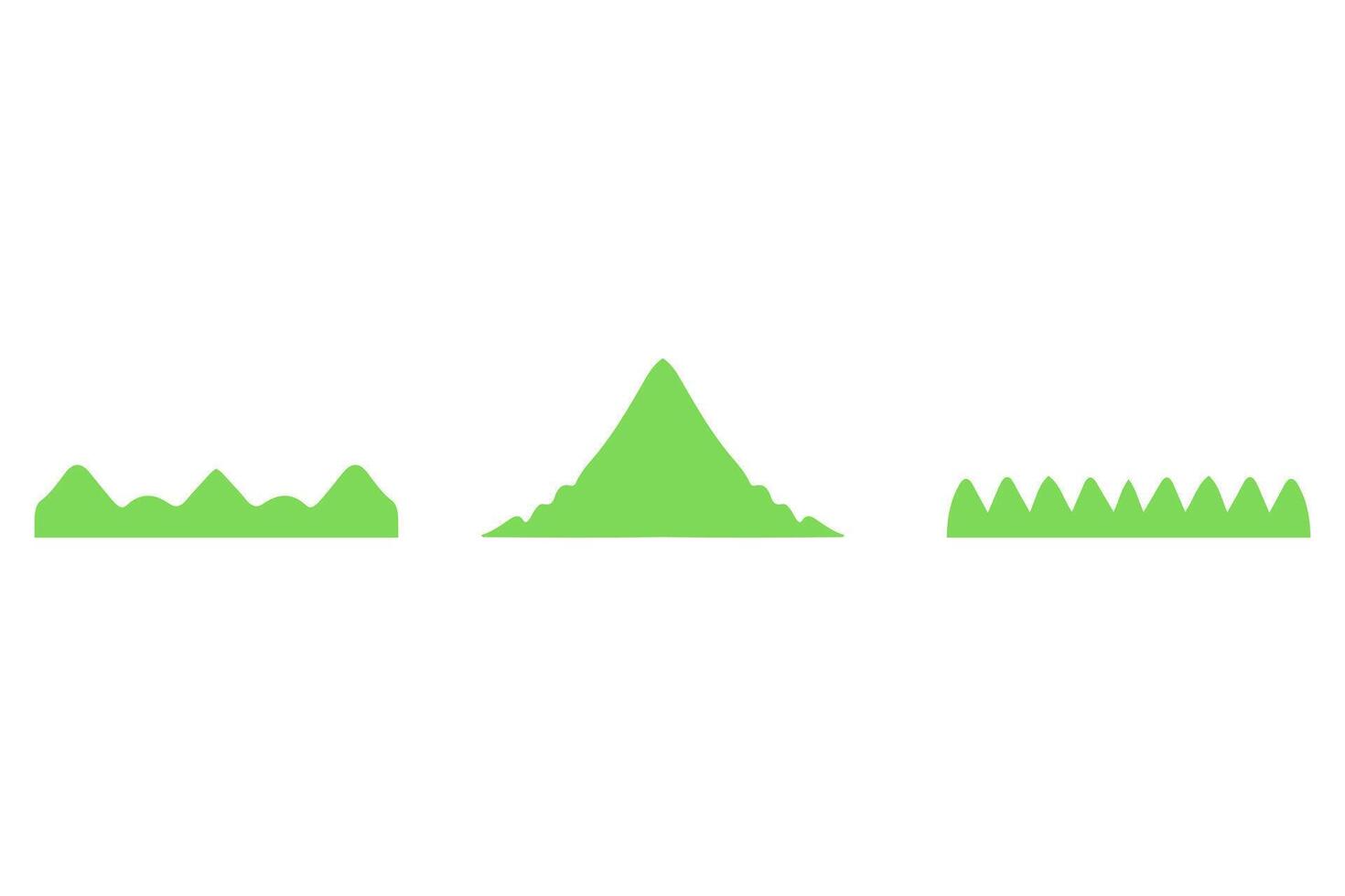 Minimalist Green Mountain Silhouettes Graphic vector