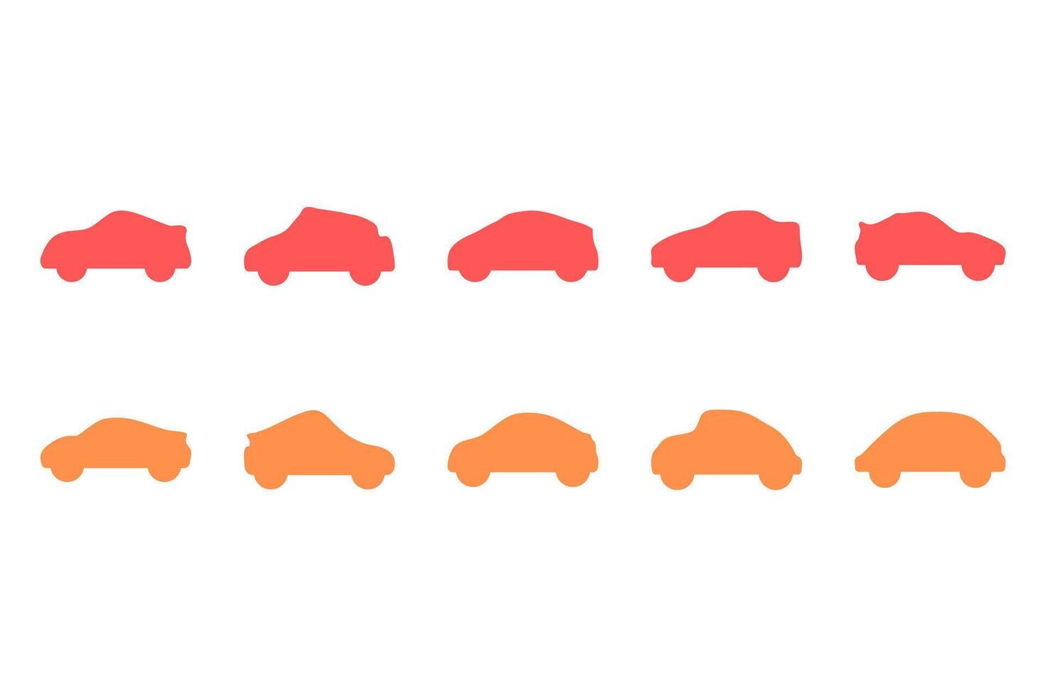 Colorful Car Silhouettes Graphic vector