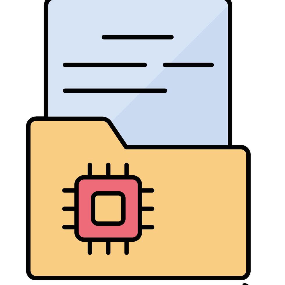 Ai Folder illustration with isolated background vector