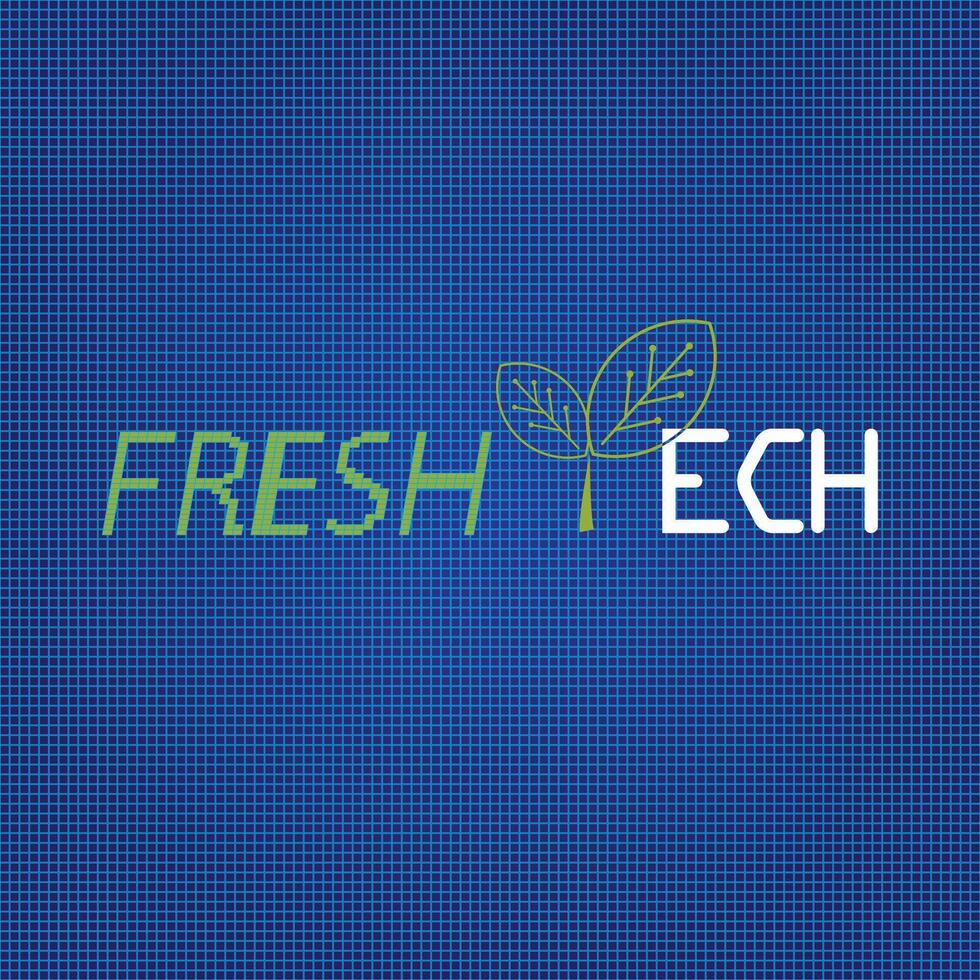 fresh technology logo for a technology company operating in the plantation and agriculture sectors for the application of more advanced technology that is green technology oriented vector