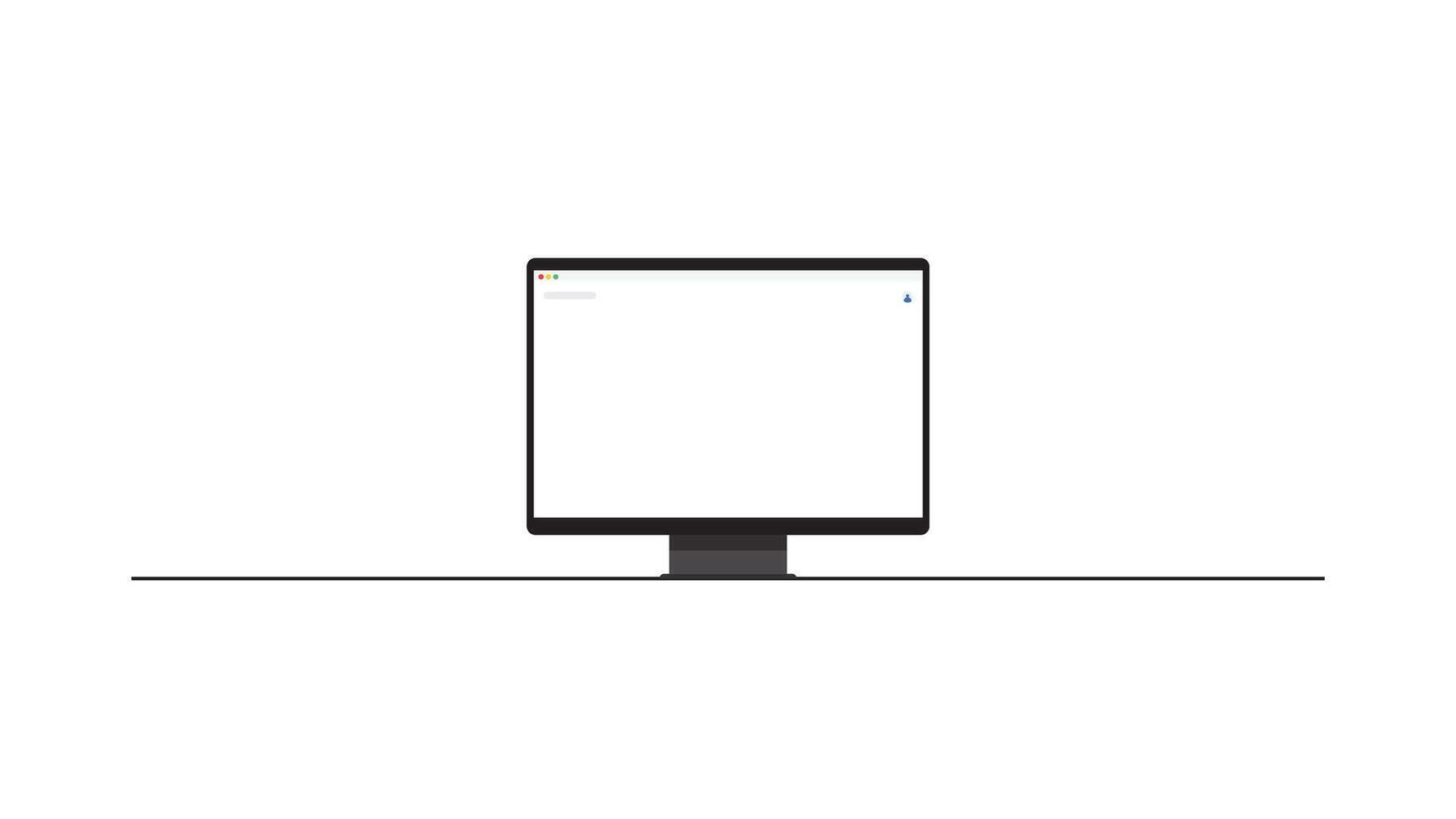 computer monitor desktop icon on table isolated on white background and ambient light and wall art suitable for website design and mockup design vector