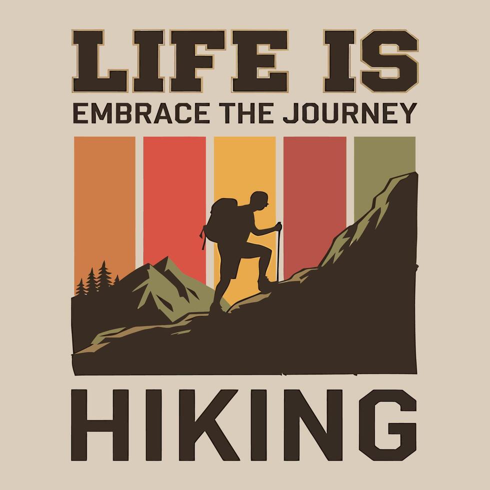 A vintage style hiking outdoor t-shirt design vector