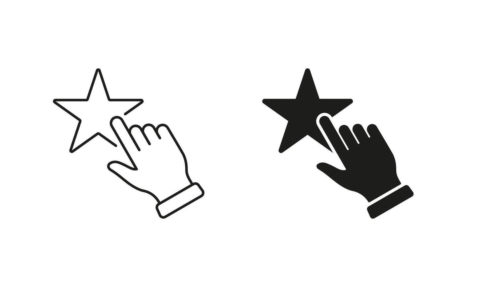 Customer Feedback, Ranking Pictogram. Click To Rate, Good Quality Service Line and Silhouette Icon Set. Consumer Experience. Client Review Symbol. Editable Stroke. Isolated Illustration vector