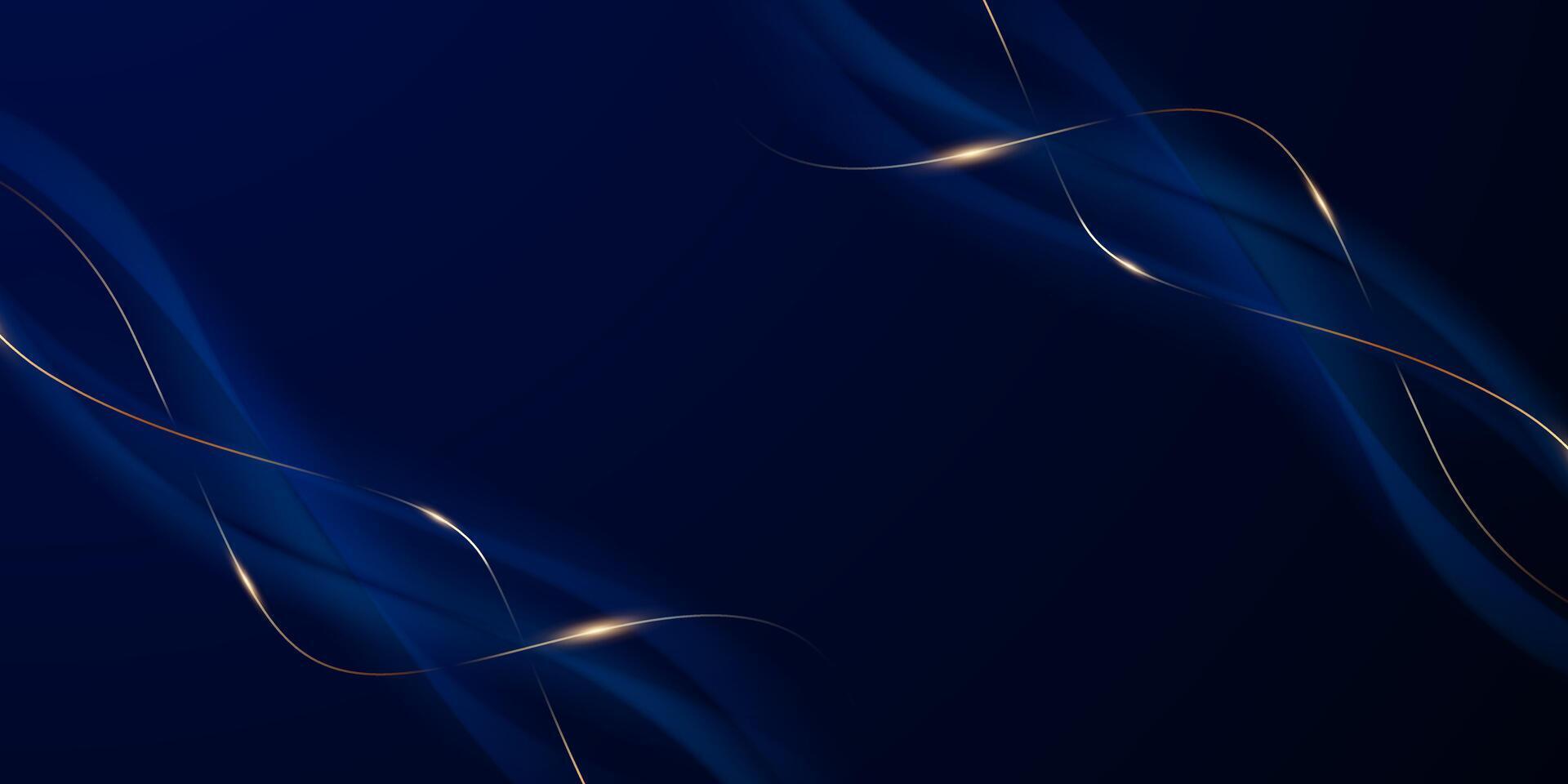 blue abstract background with luxury golden elements illustration vector