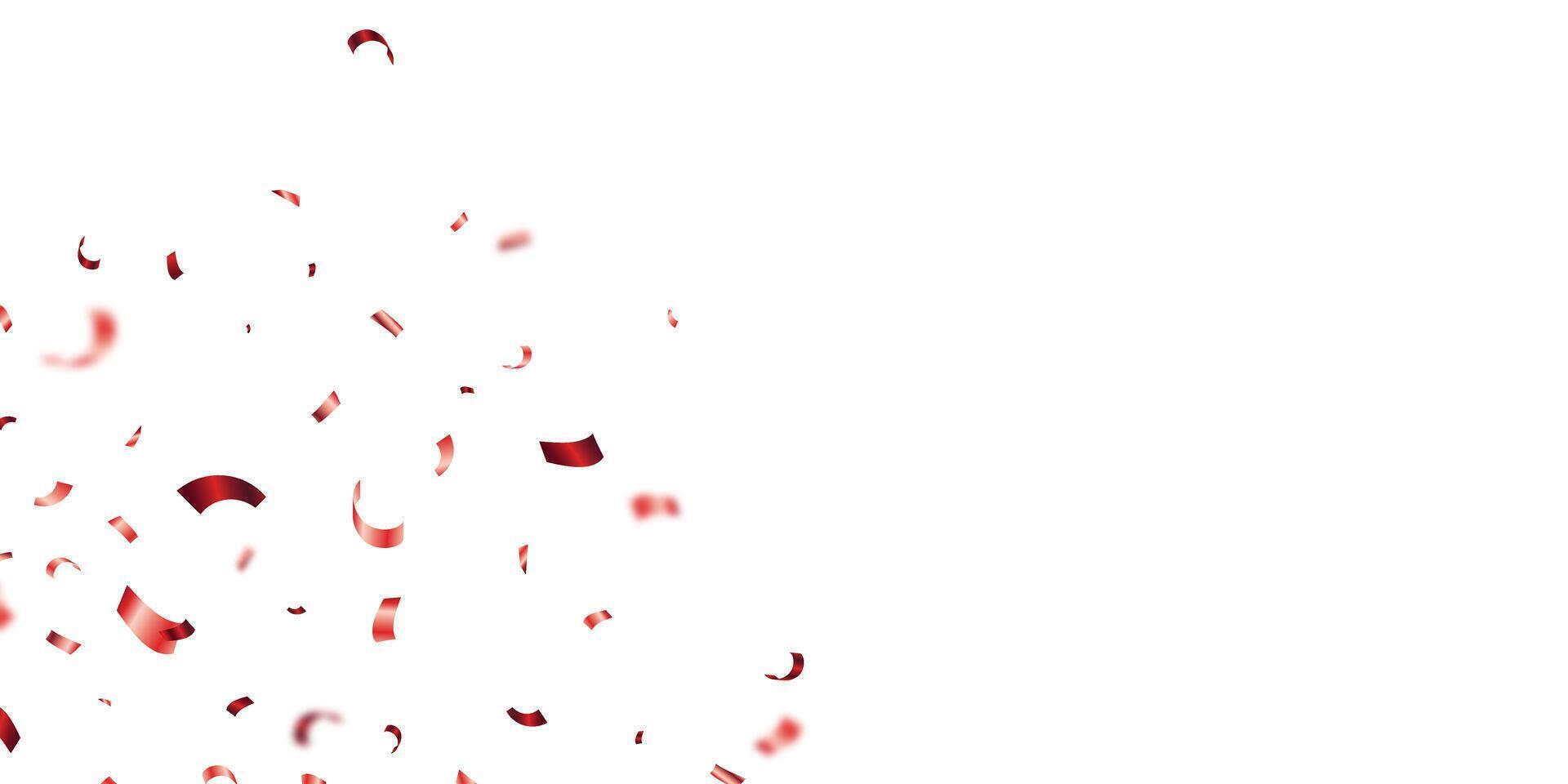Celebration background with confetti beautiful red paper vector