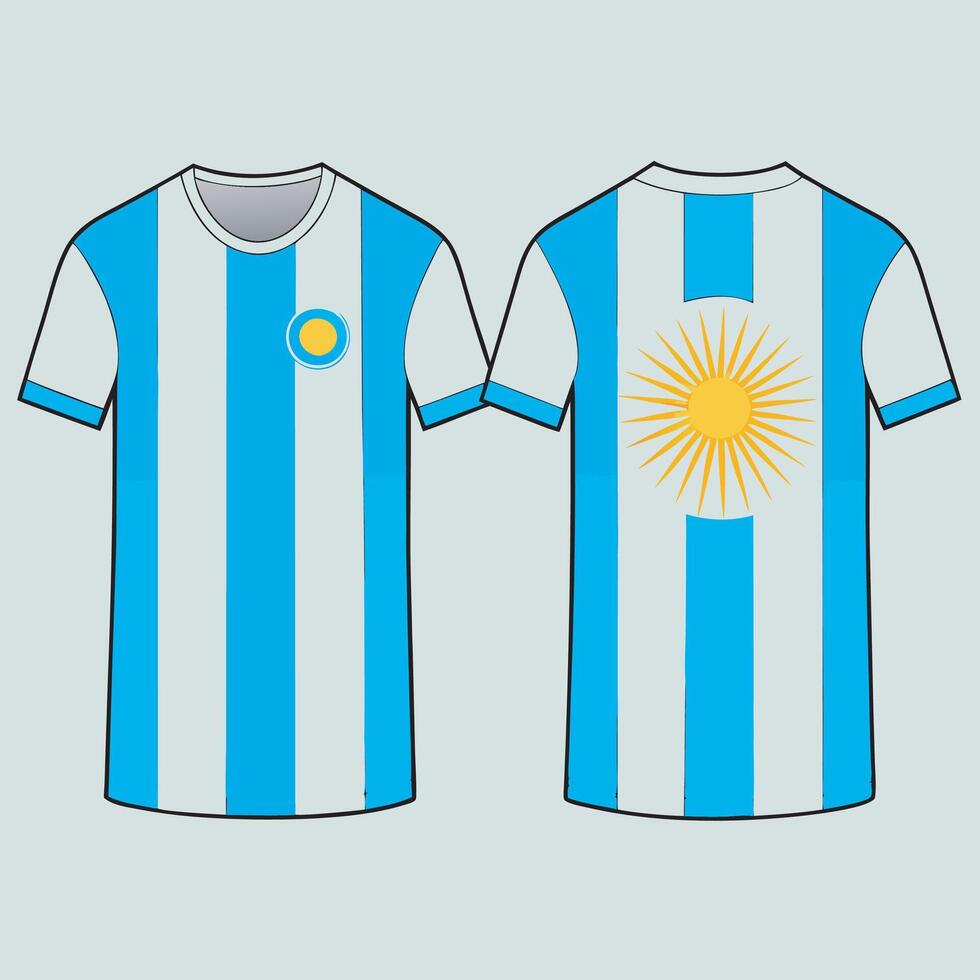 The argentina soccer jersey with the flag on it vector