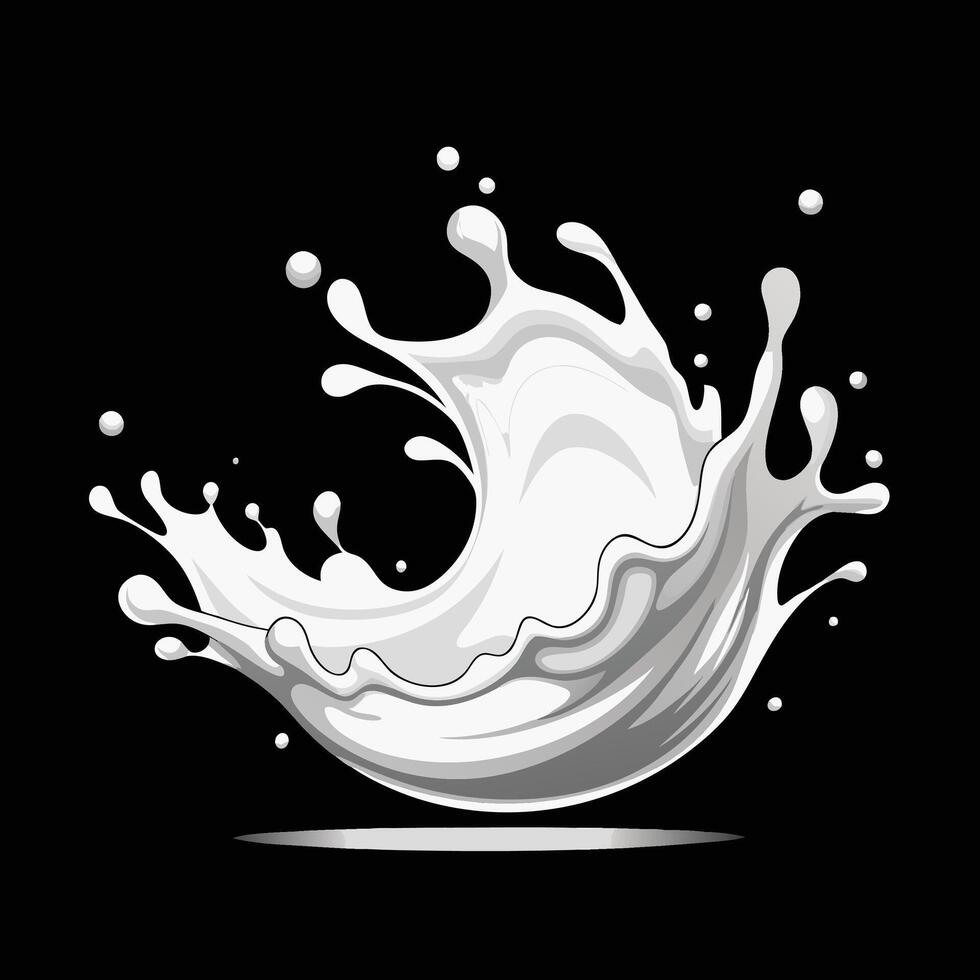 A splash of milk on a black background vector