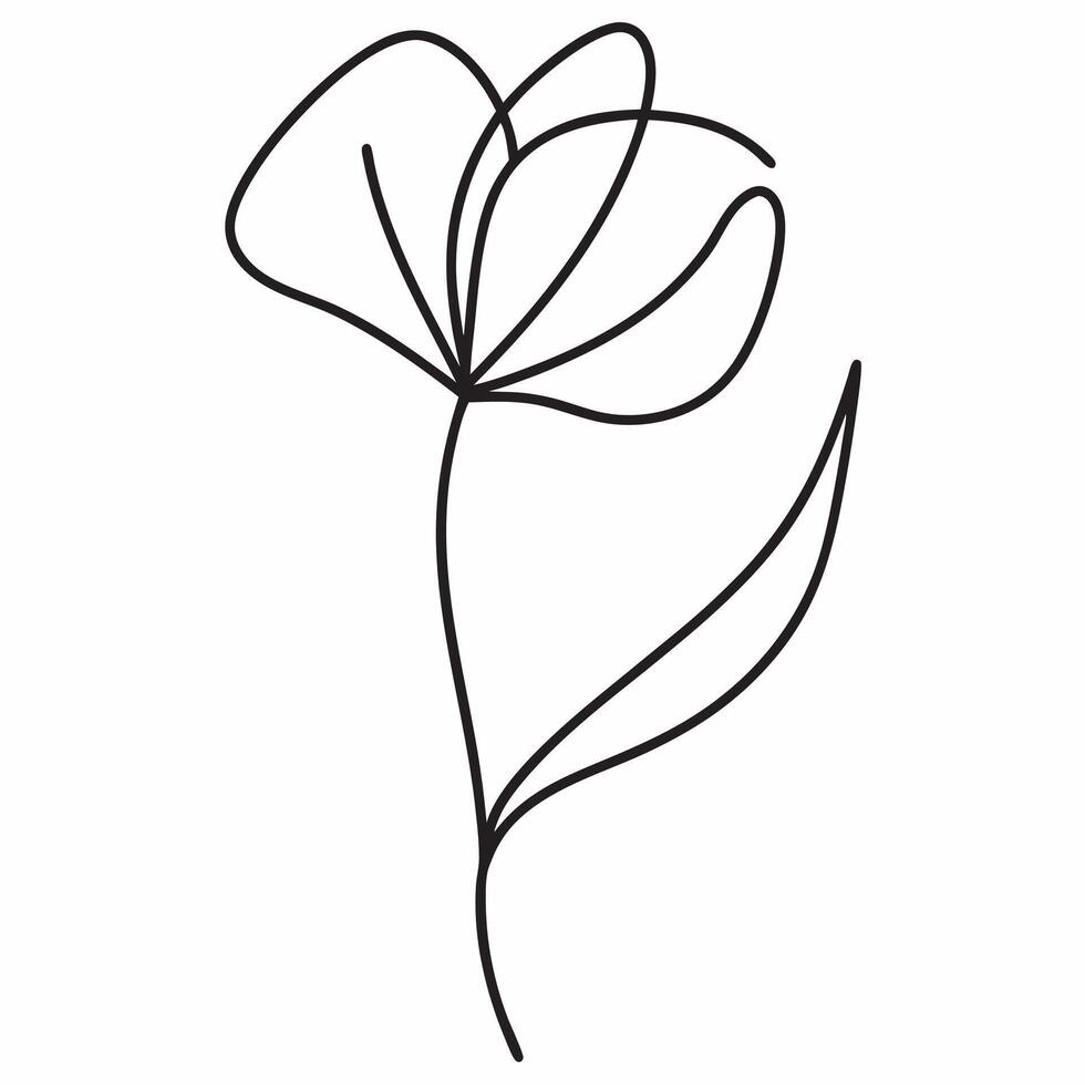 A line drawing of a flower vector