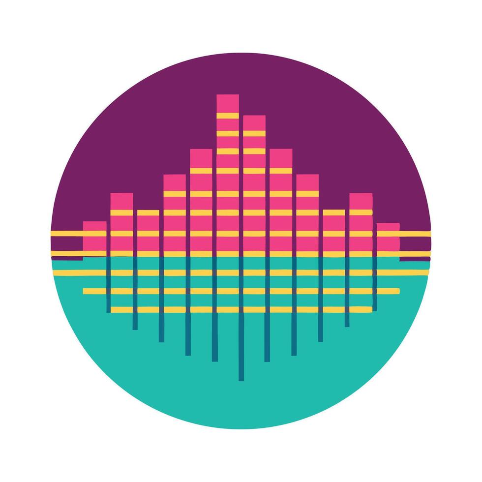 A colorful graphic of a sound wave vector
