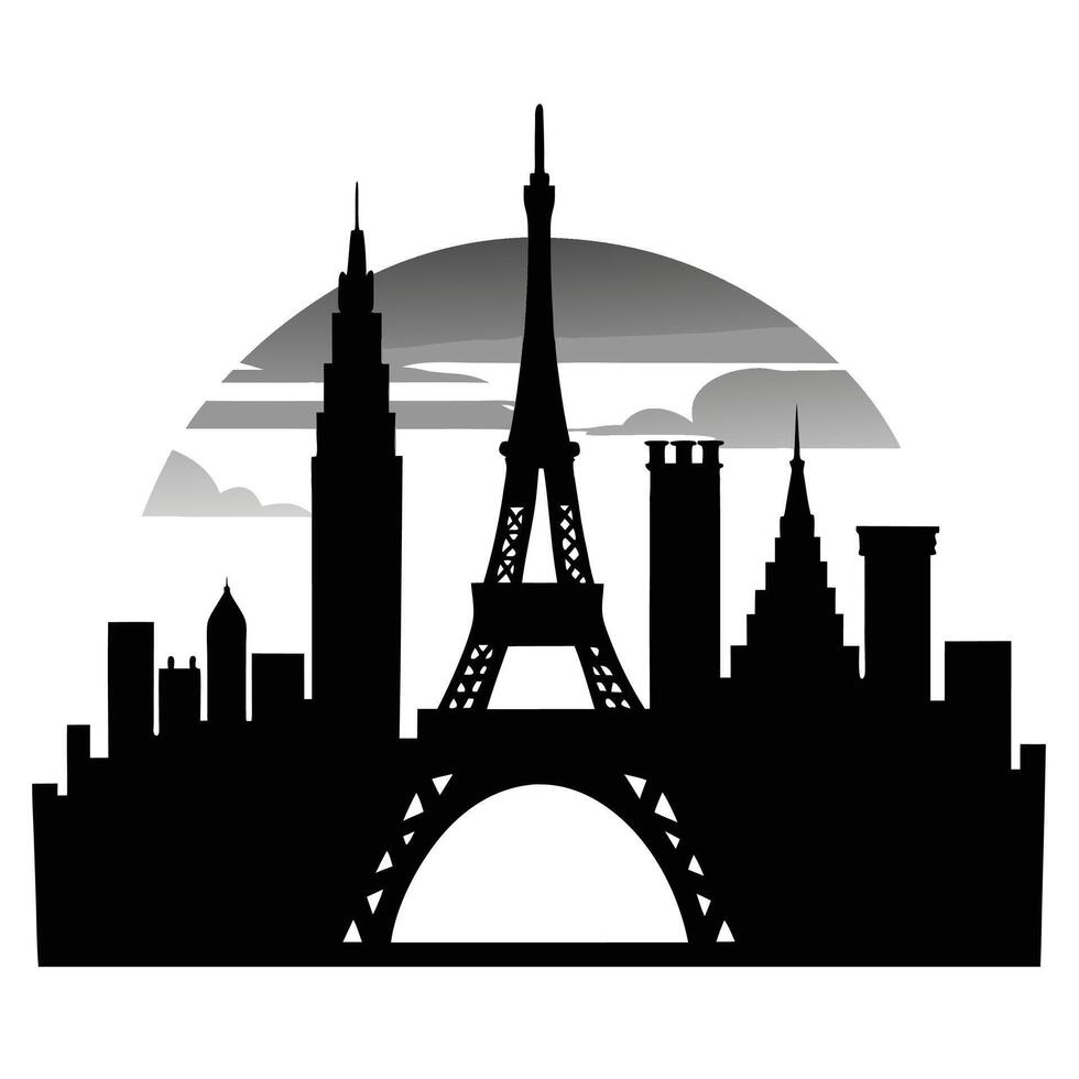 The eiffel tower in paris, france vector