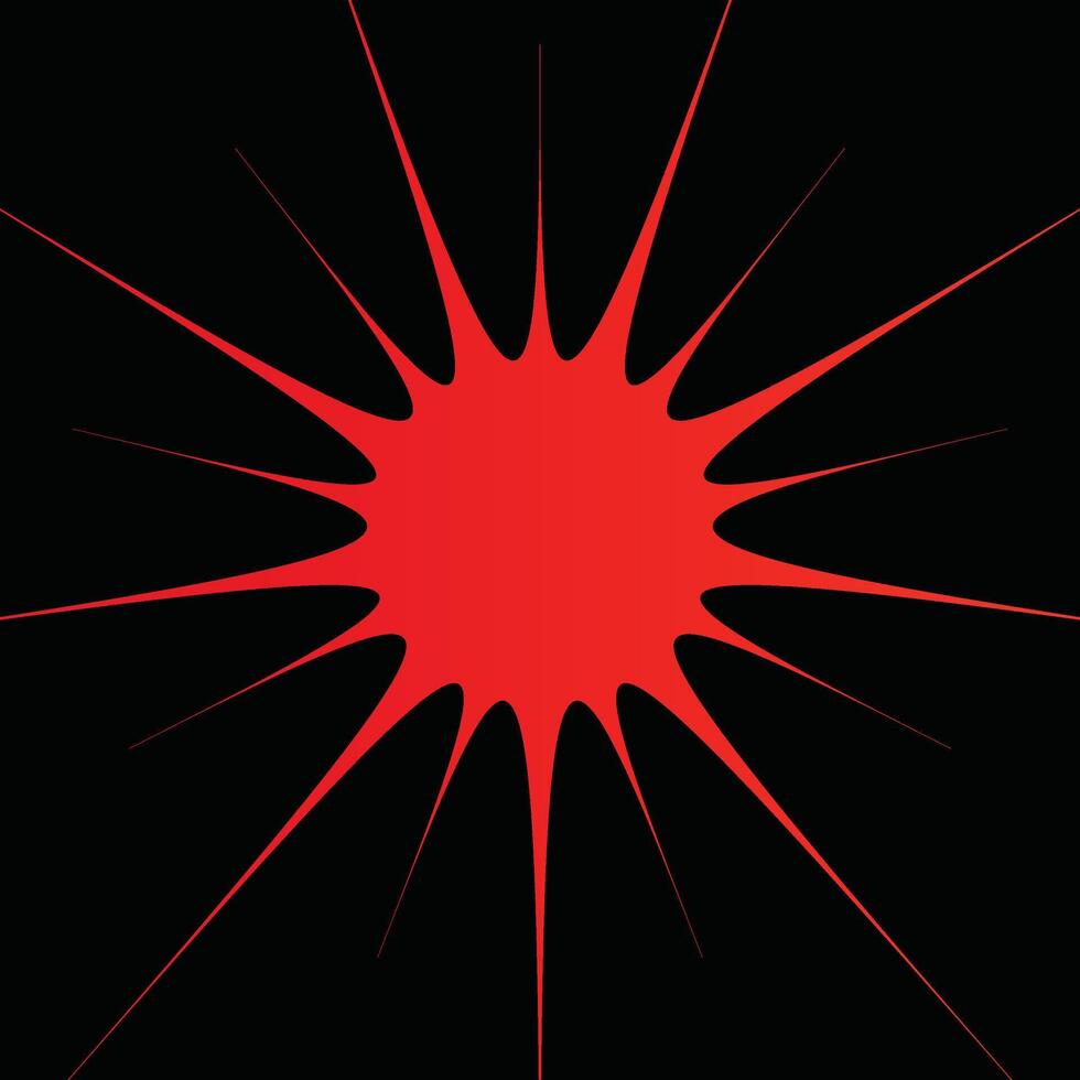A red sunburst on a black background vector