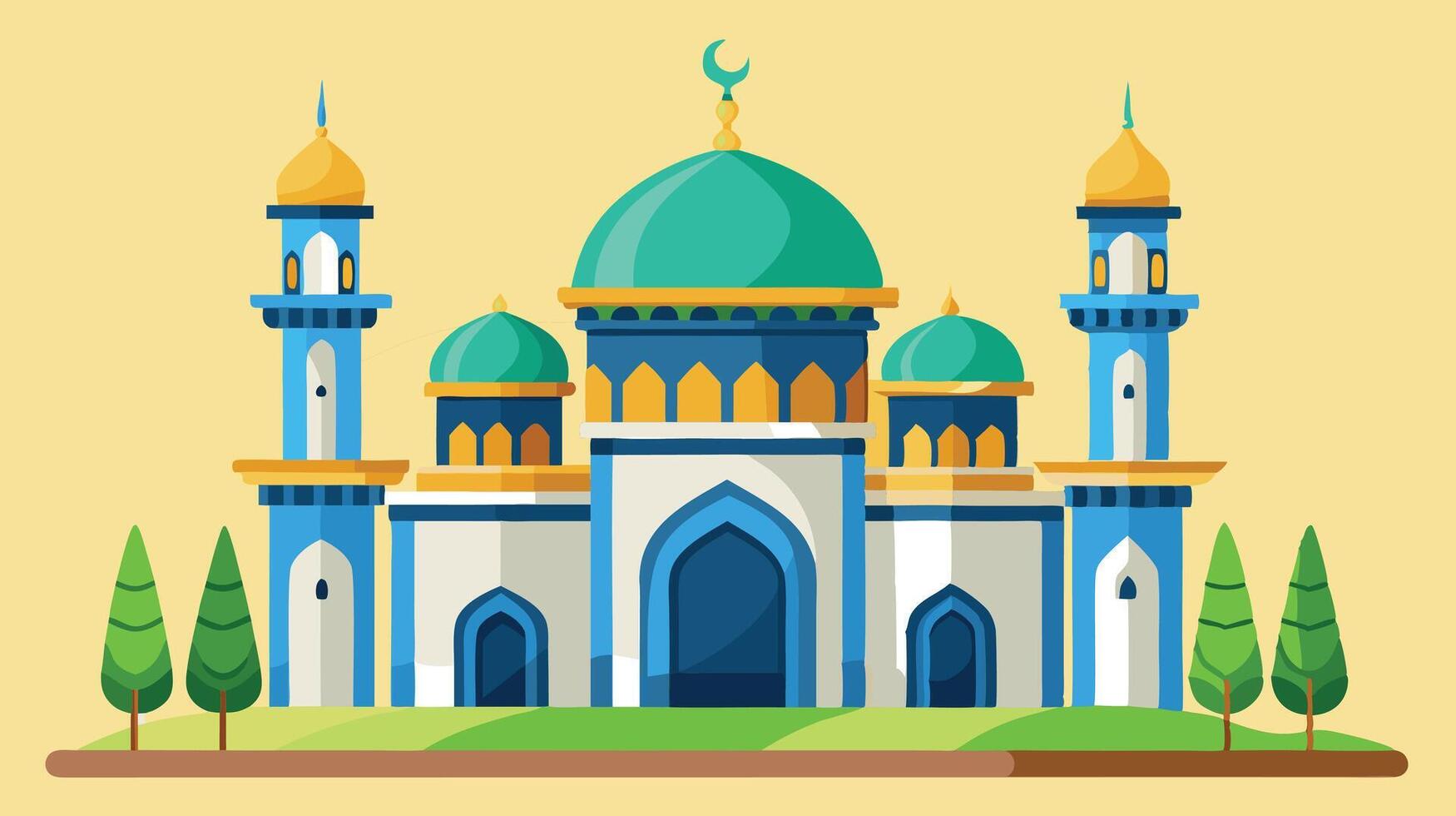 Islamic mosque flat design illustration vector