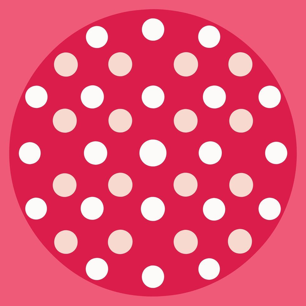 A red polka dot pattern on a pink background vector