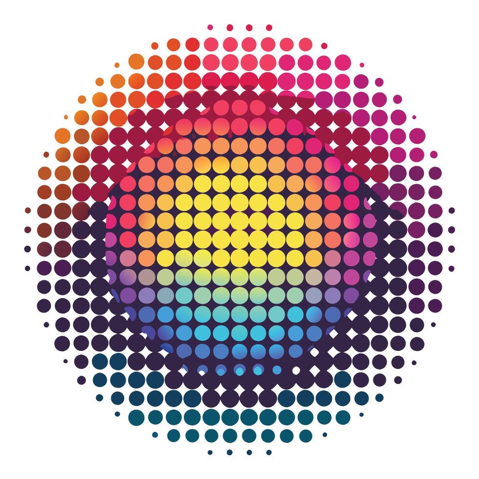 Colorful halftone circle vector