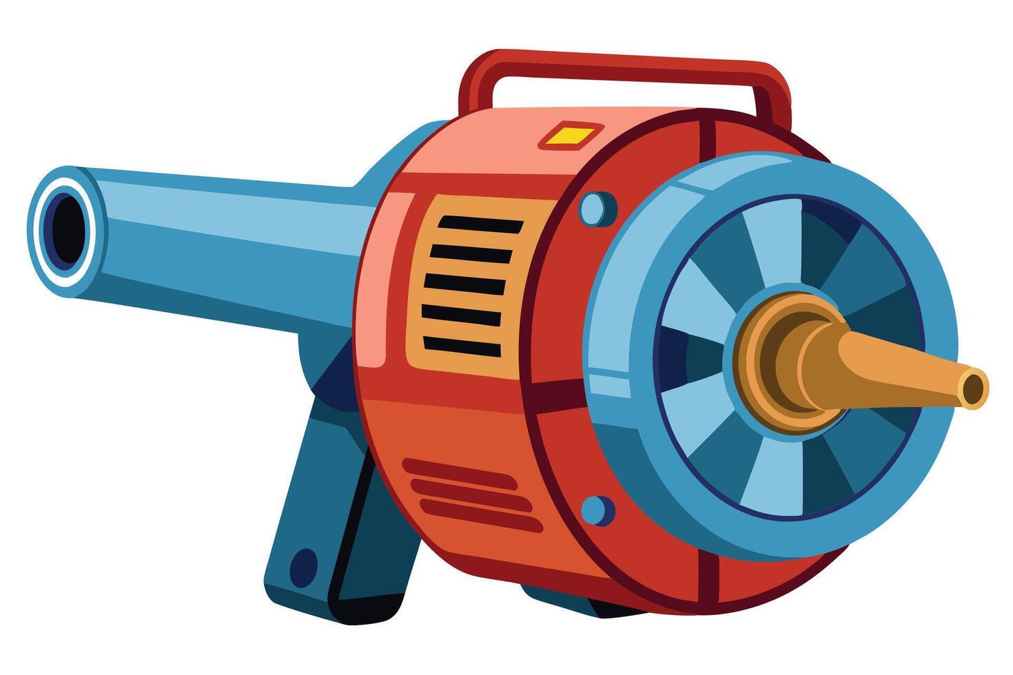 A cartoon blue and red water gun vector