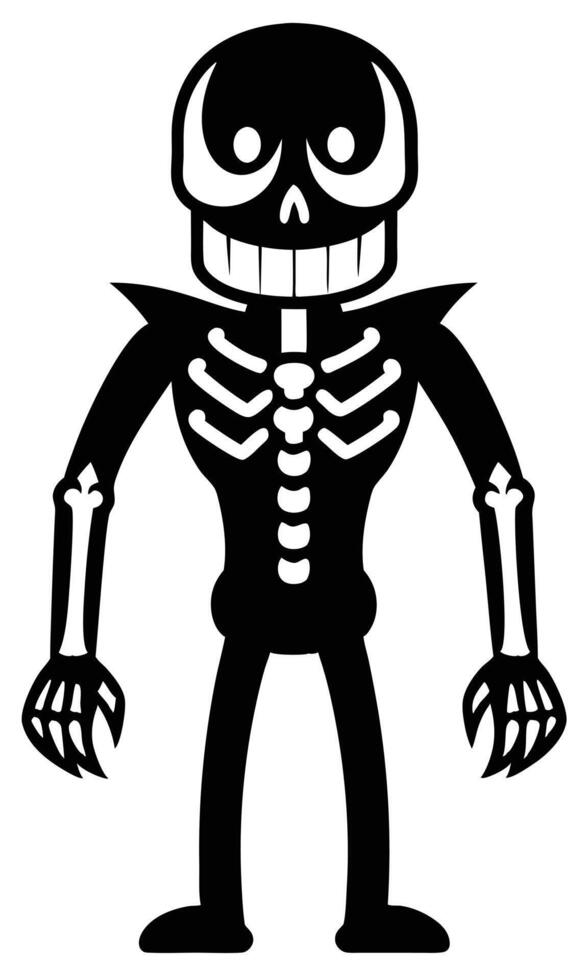 A skeleton with a black and white face vector