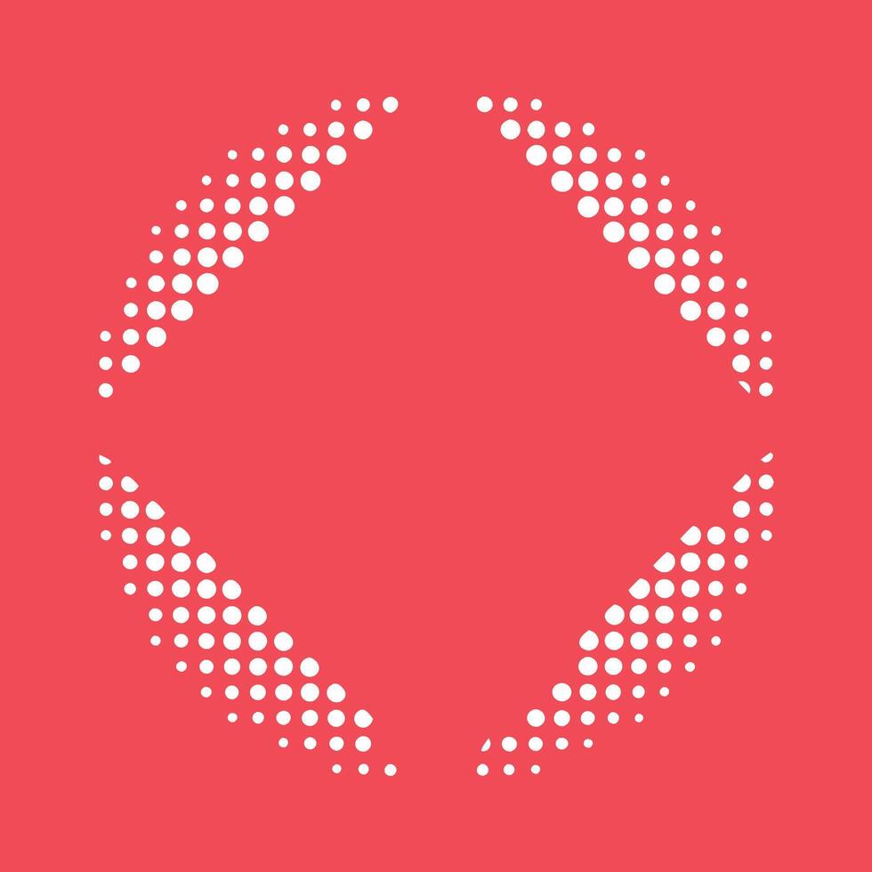 A red background with a white dotted circle vector