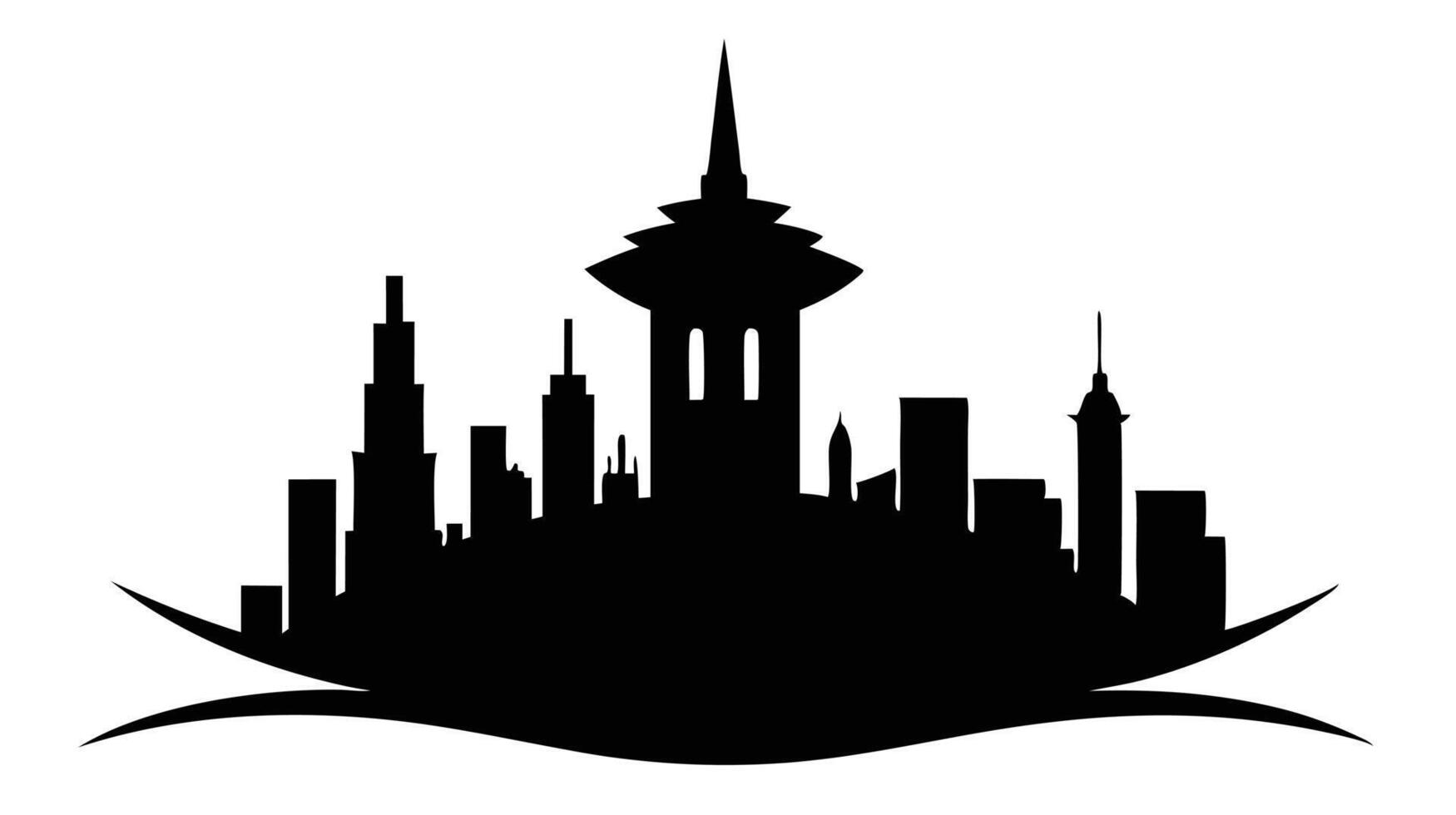 Silhouette of a city skyline vector