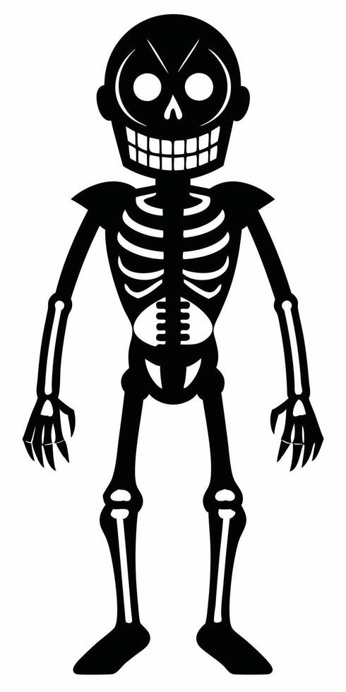 A skeleton with a smiley face and a skeleton's body vector