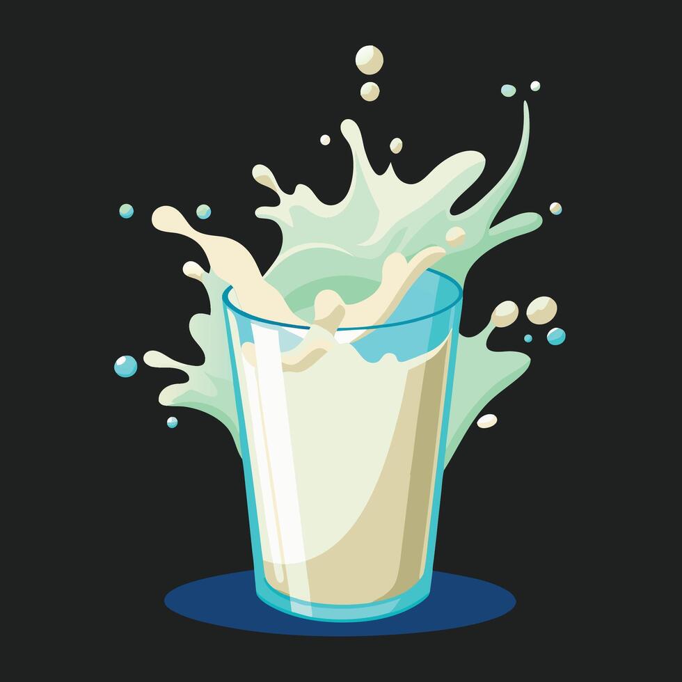 Milk splash in a glass illustration vector